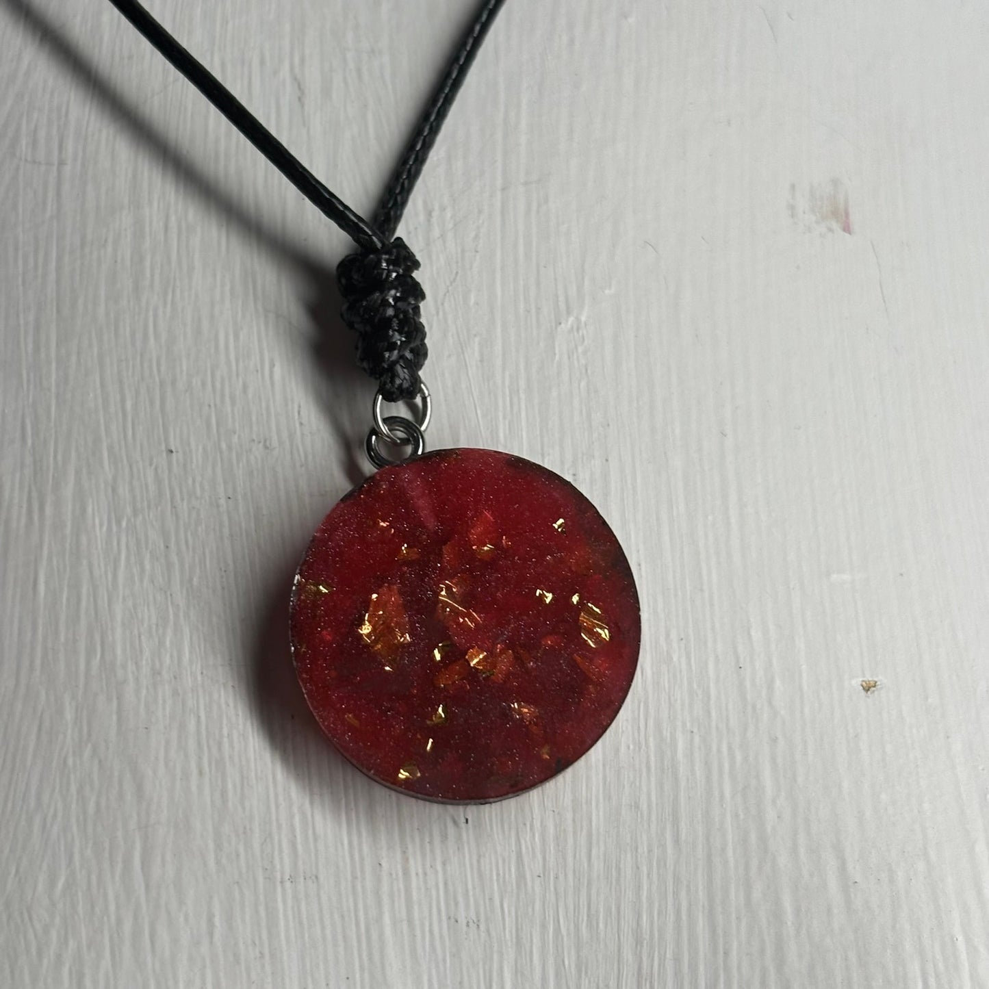 Crystal Red King - Handmade Resin Chess Necklace