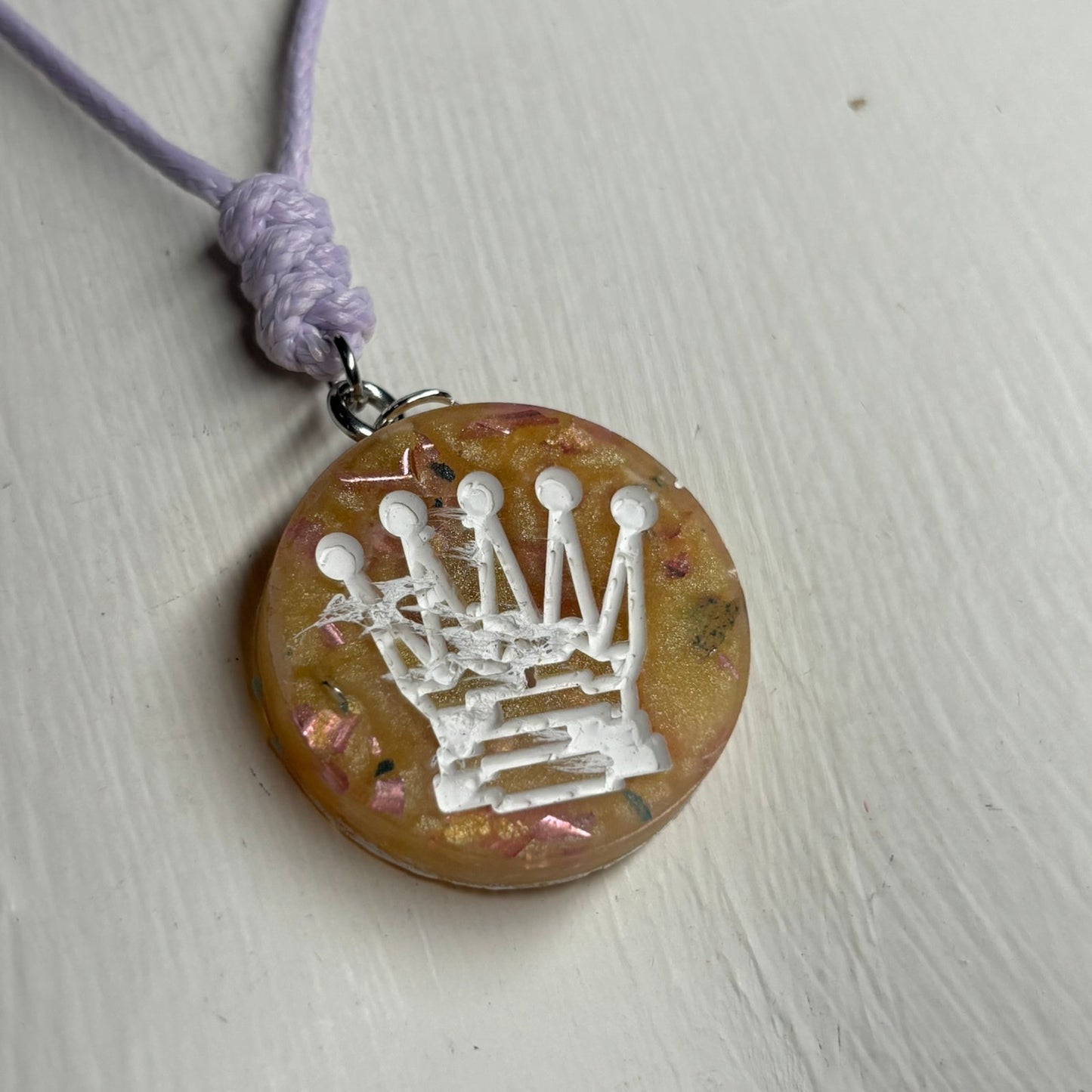 Yellow Queen - Handmade Resin Chess Necklace