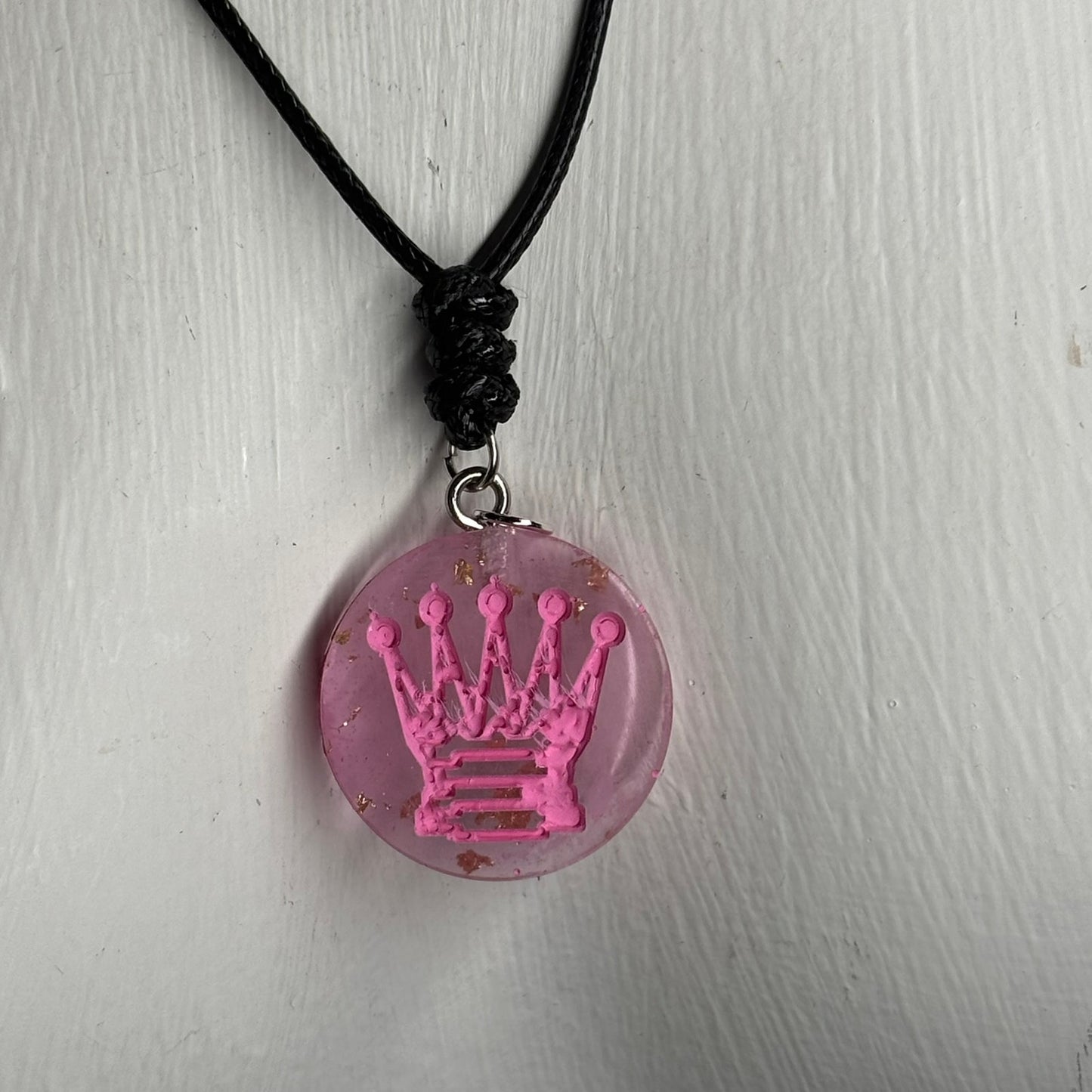 Complex Pink Queen - Handmade Resin Chess Necklace