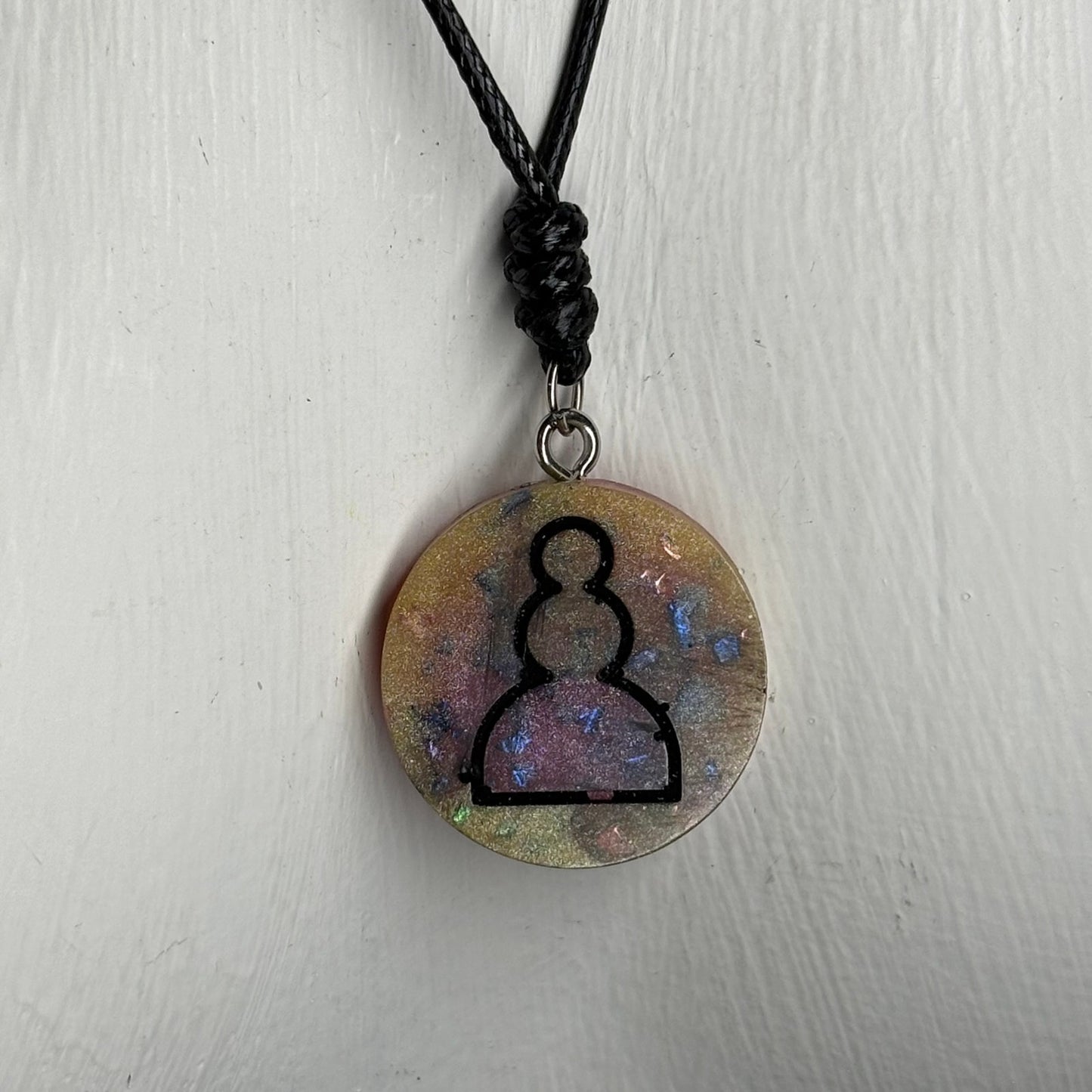 Crystal Pink Pawn - Handmade Resin Chess Necklace