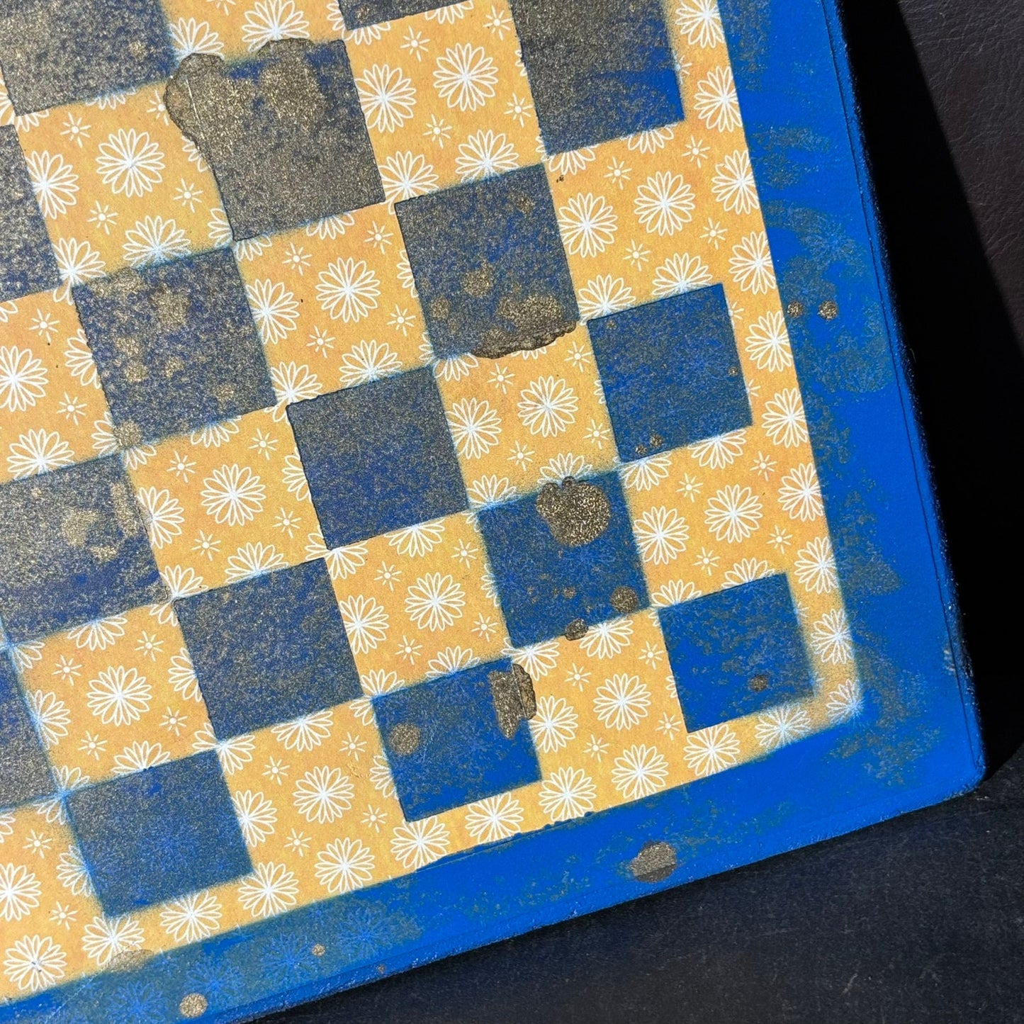 Blue & Yellow - Scrapbook Chess Board