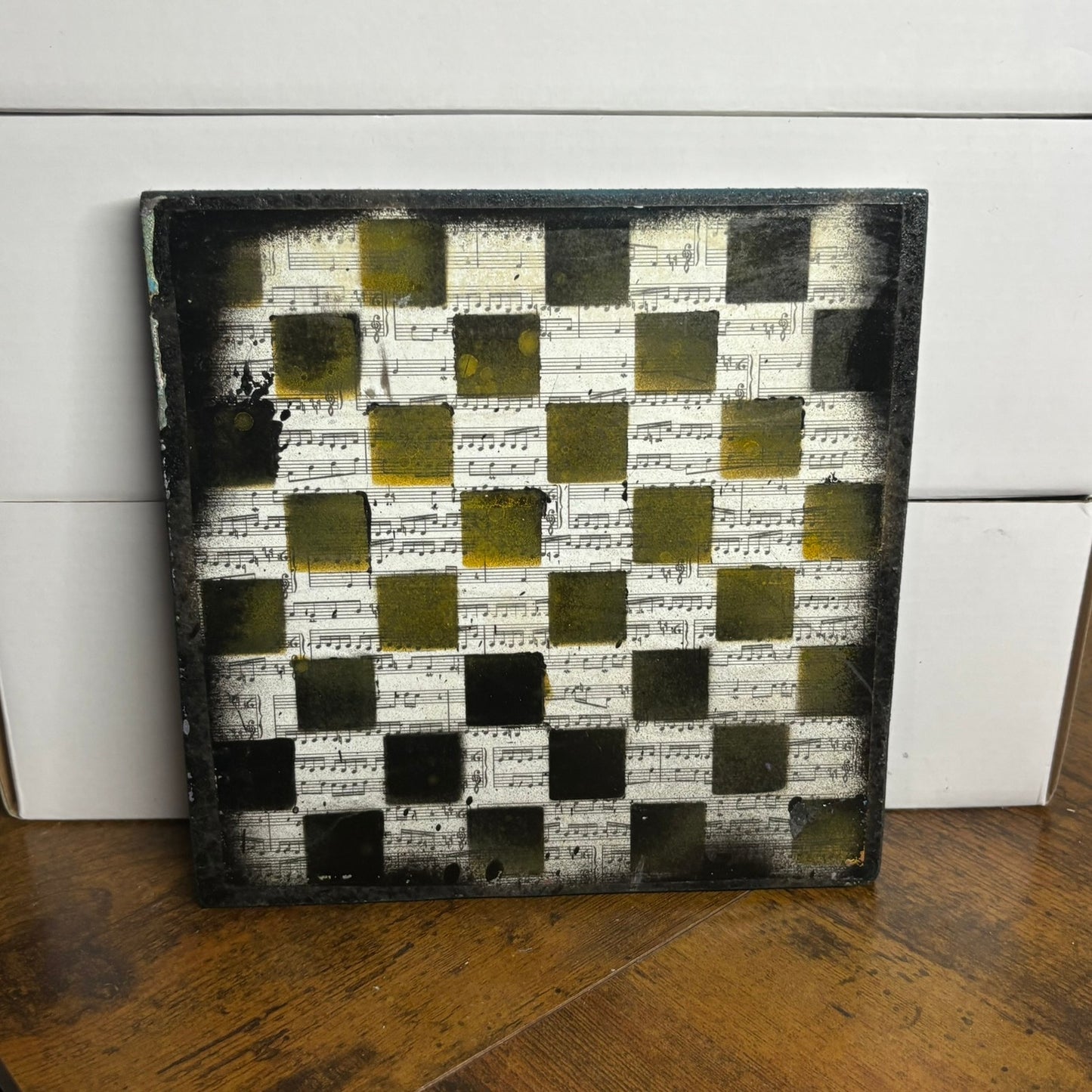 Red & Black Chrome Drip - Painted Double Sided Chess Board