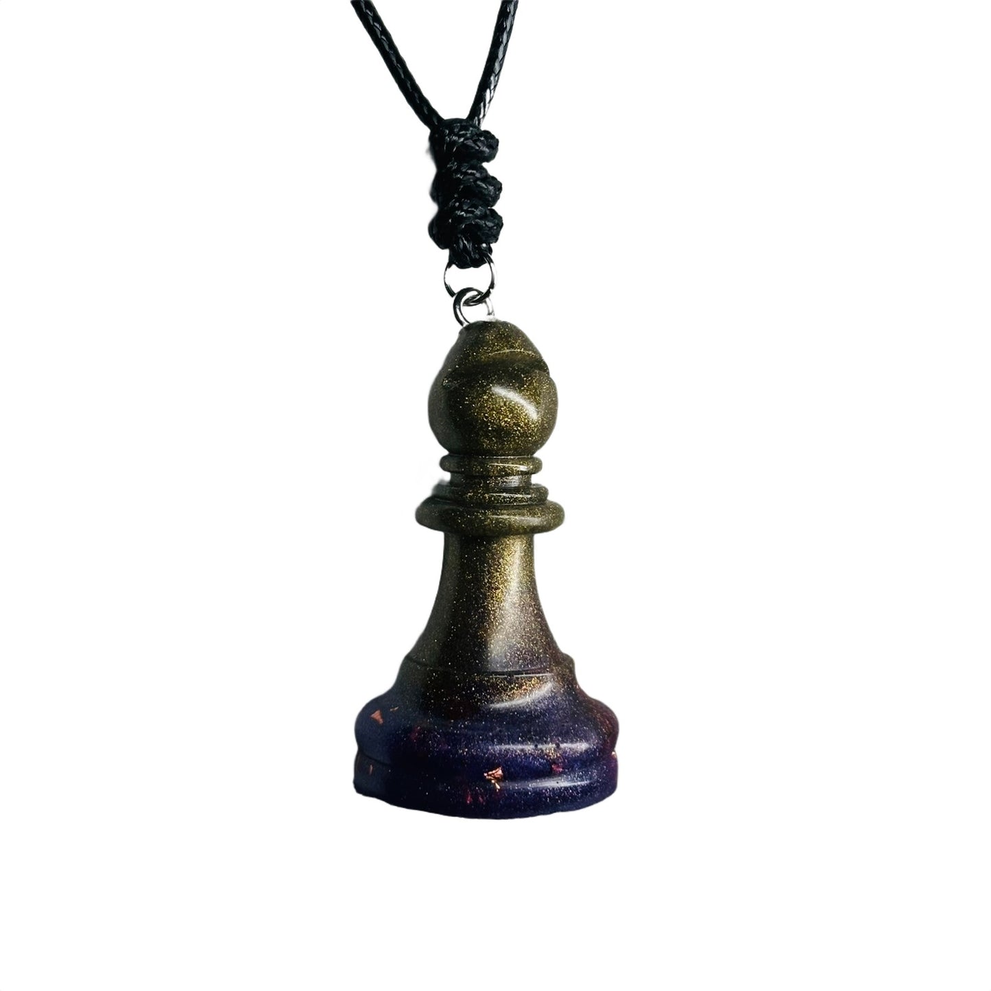 Royal Dark Green Bishop - Handmade Resin Chess Necklace
