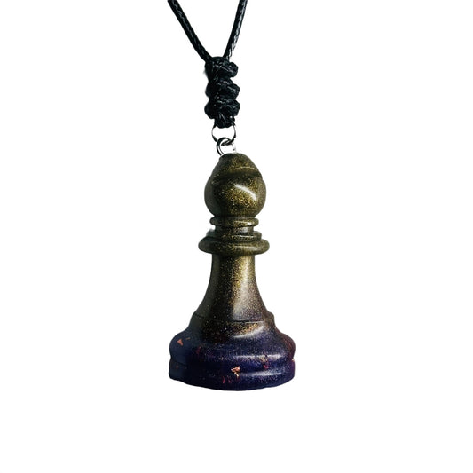 Royal Dark Green Bishop - Handmade Resin Chess Necklace