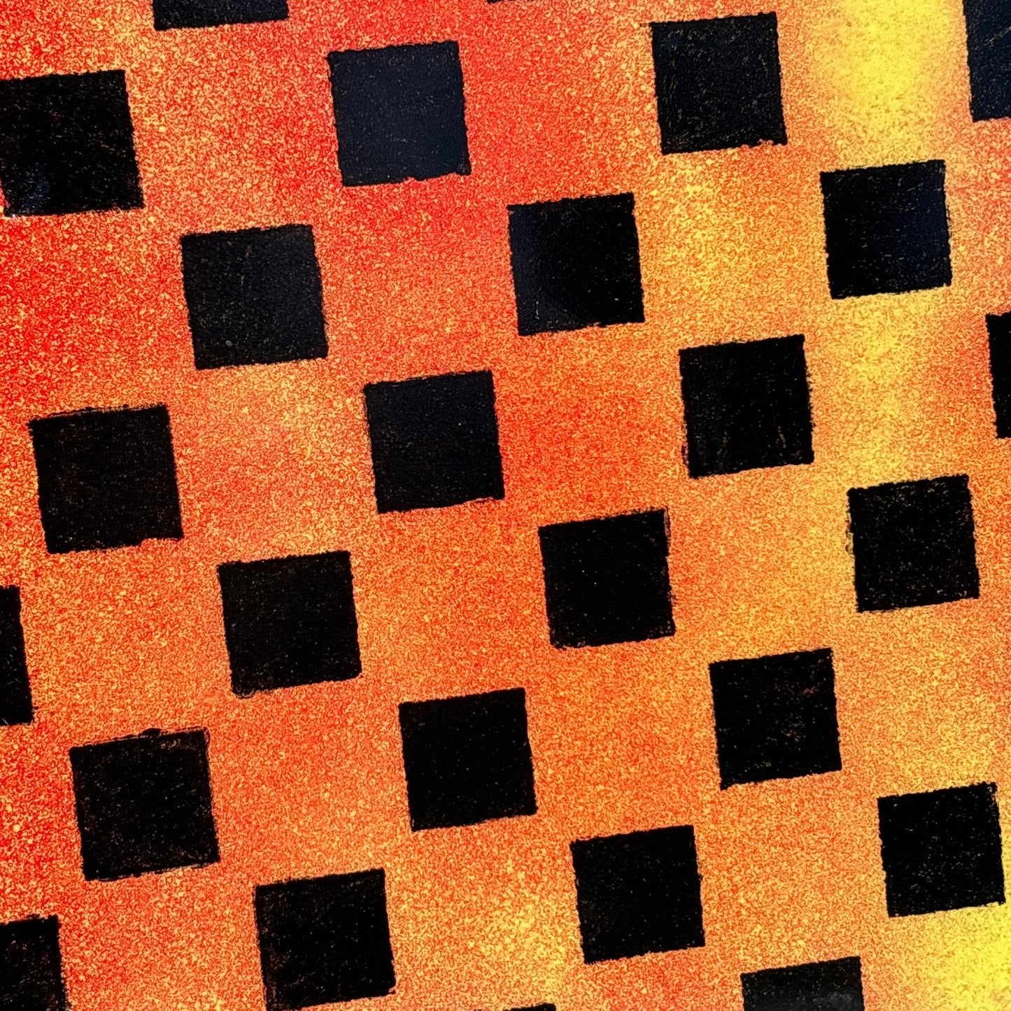 Orange Color Rush - Resin Coated Chess Board
