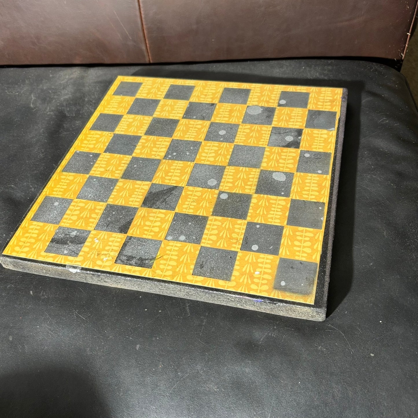 Black & Yellow Flowers - Scrapbook Chess Board