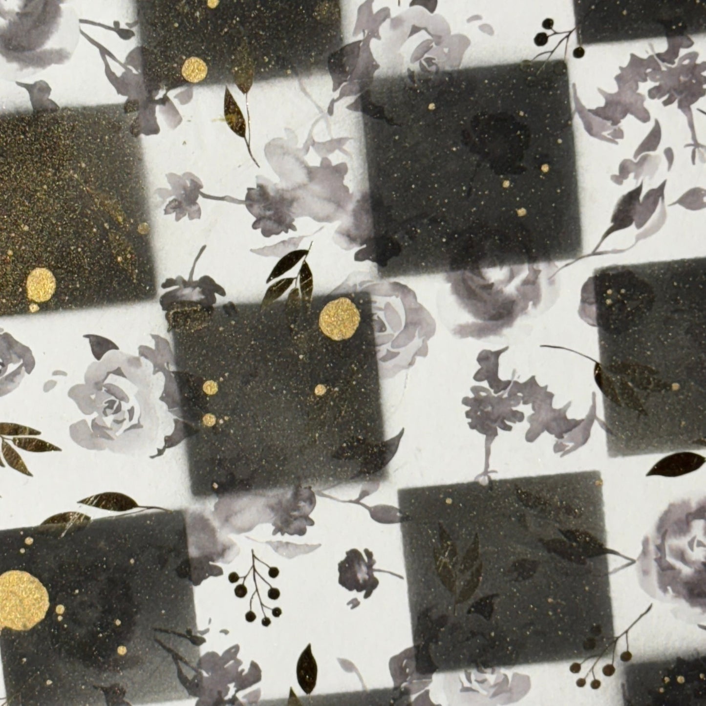 Black & White Golden Drip - Scrapbook Chess Board