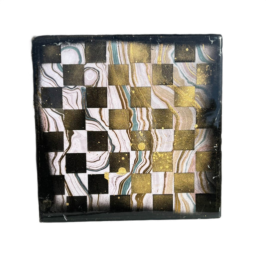 Marble Style Swirl - Resin Coated Chess Board