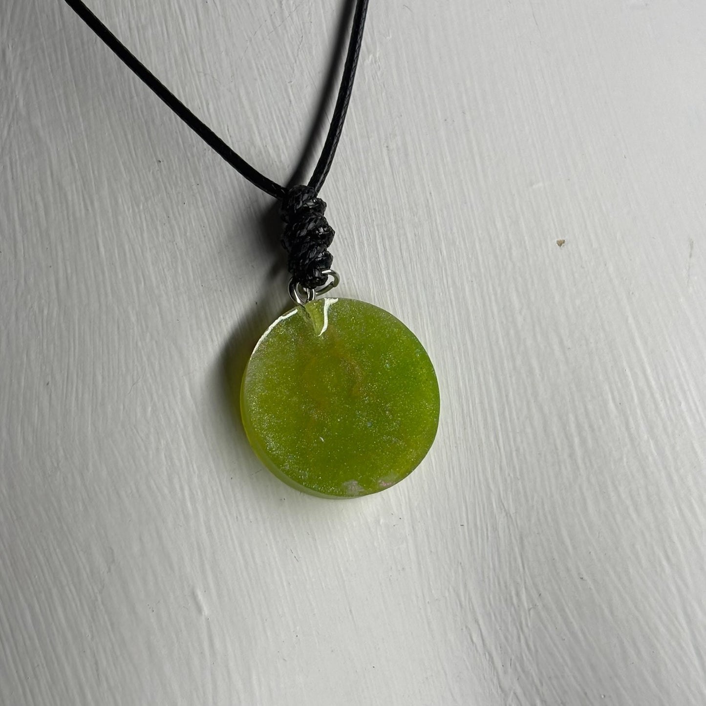 Green Neon Pawn - Handmade Resin Chess Necklace