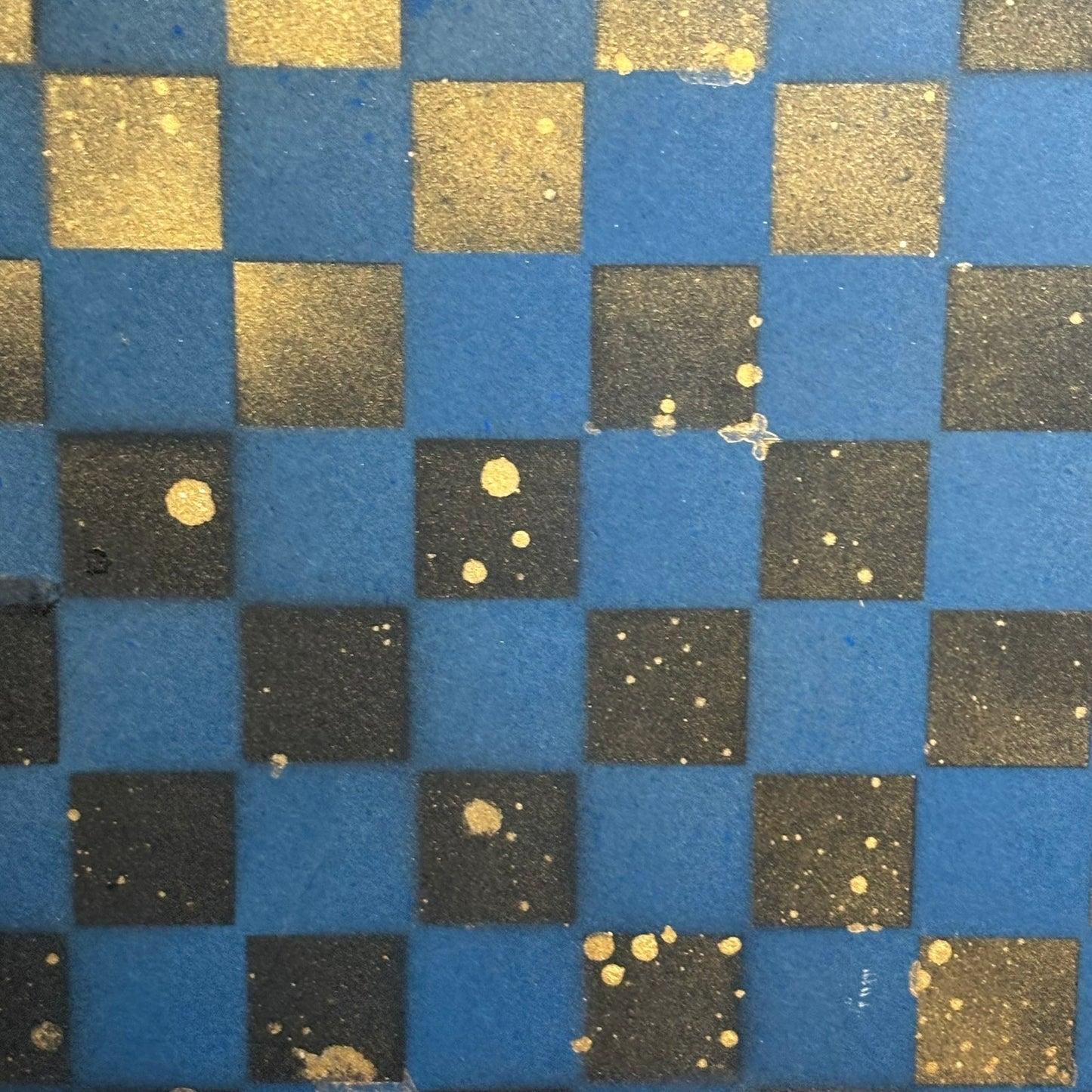 Golden Navy Blue - Painted Chess Board