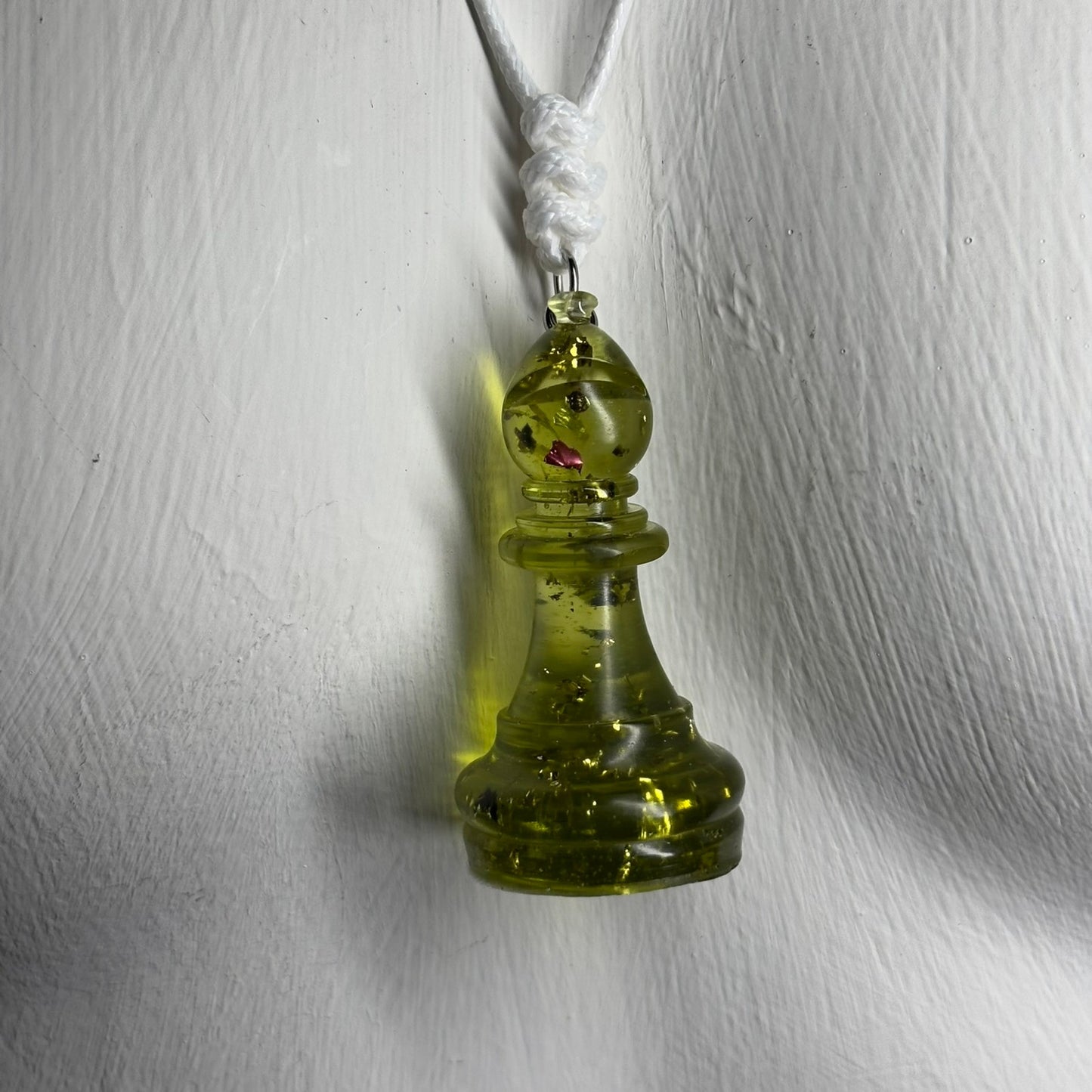 Crystal Lime Green - Handmade Resin Chess Necklace