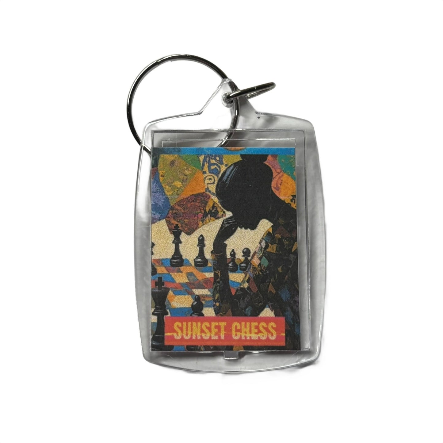 Thinker Girl - Chess  Photo Keychain