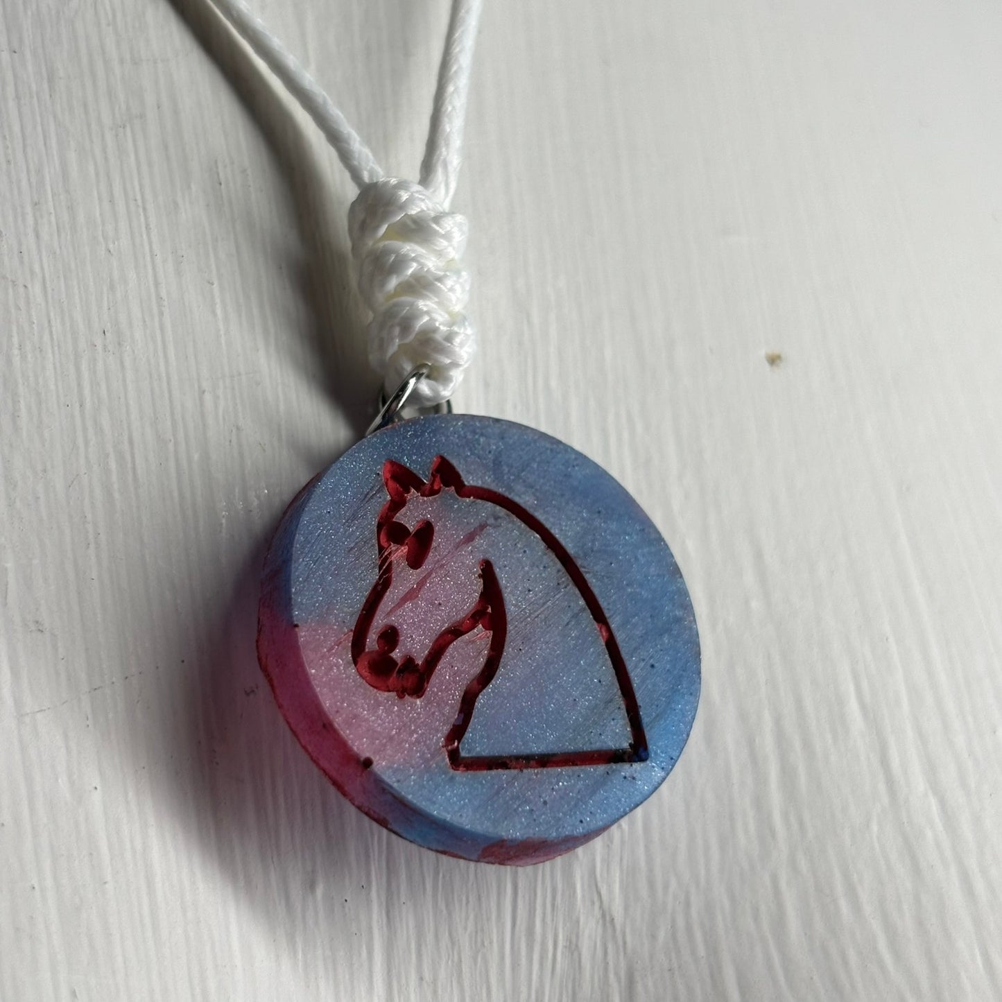 Dark Space Knight - Handmade Resin Chess Necklace