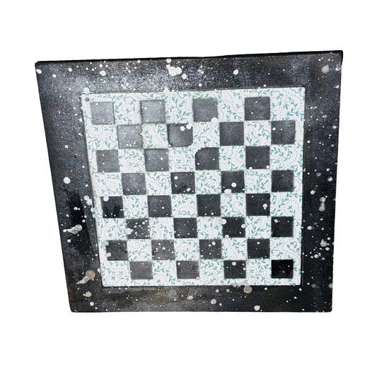 Vintage Pattern Chrome Drip - Large Scrapbook Chess Board