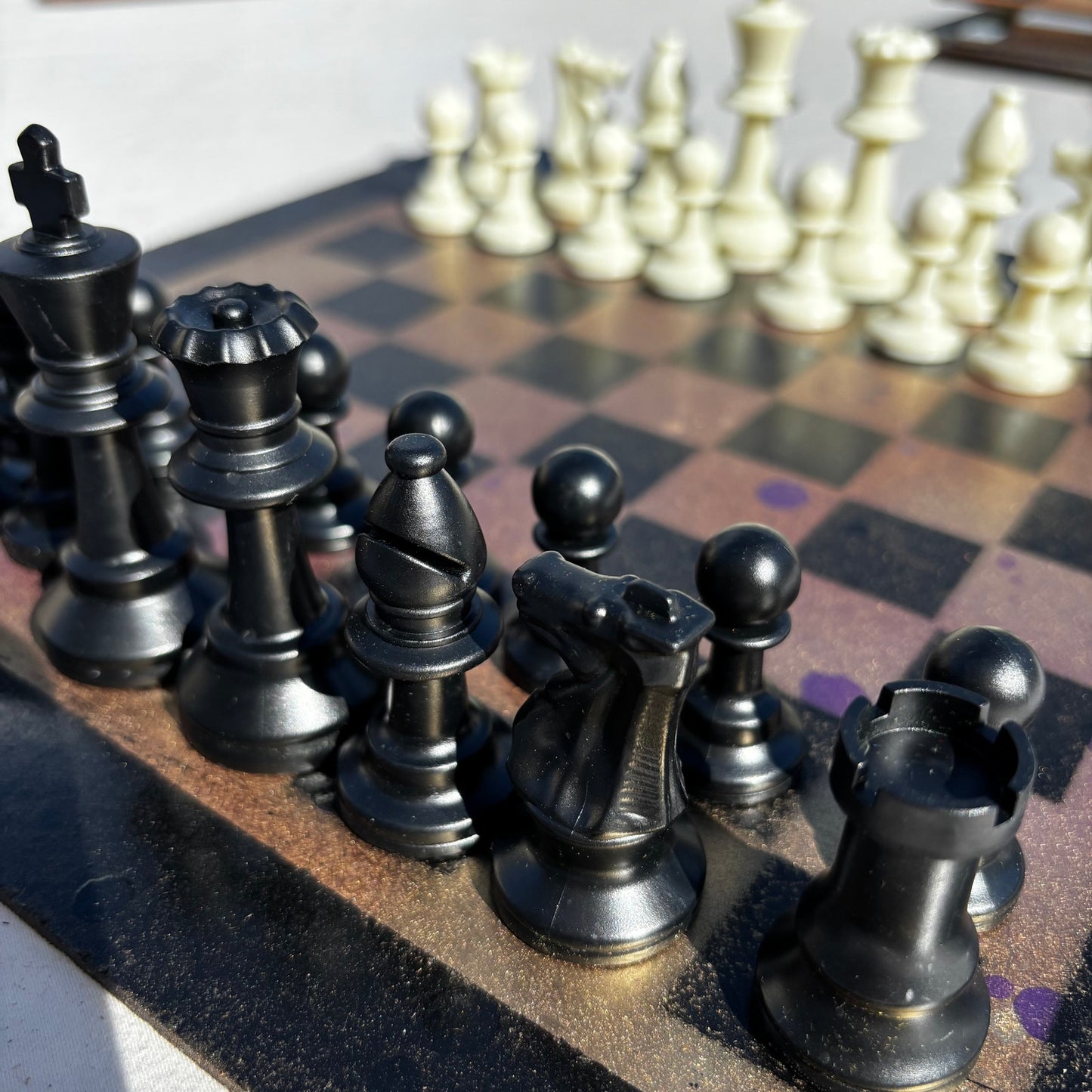 Purple Gold - Painted Chess Set