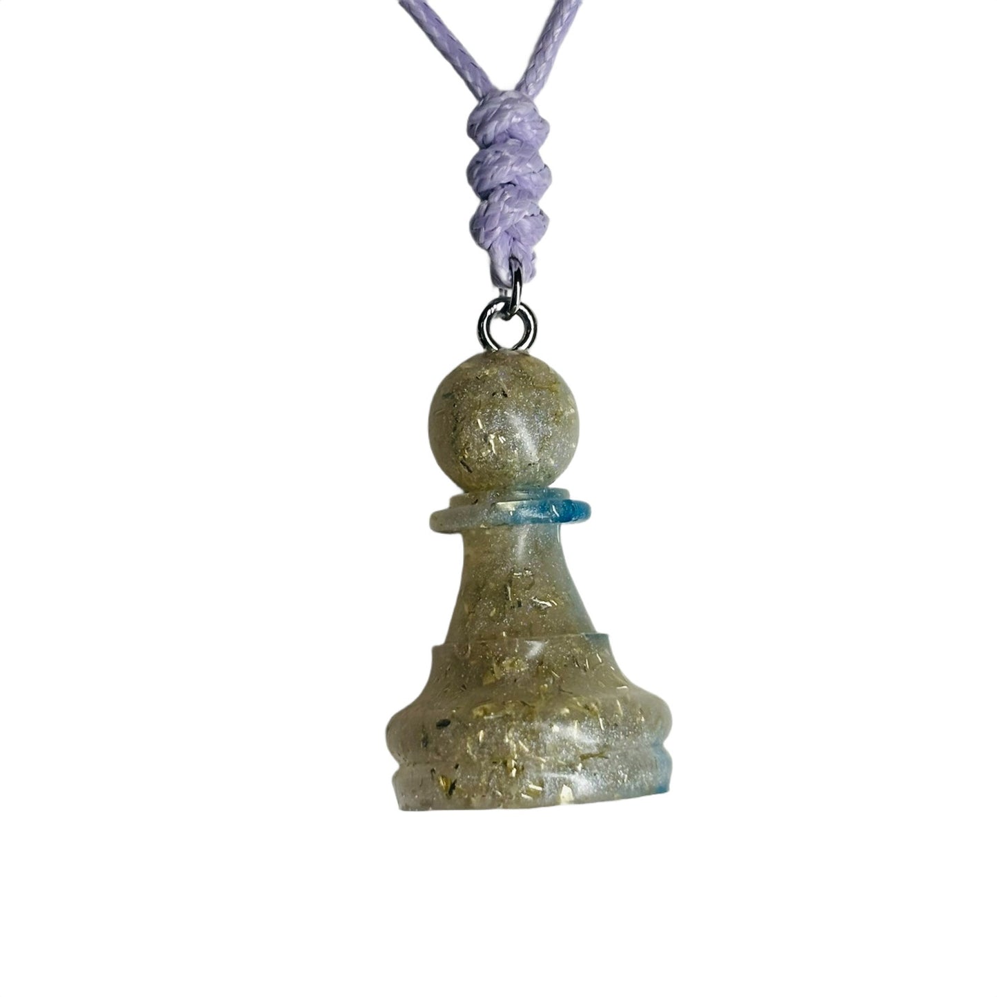 White Crystal Pawn - Handmade Resin Chess Necklace