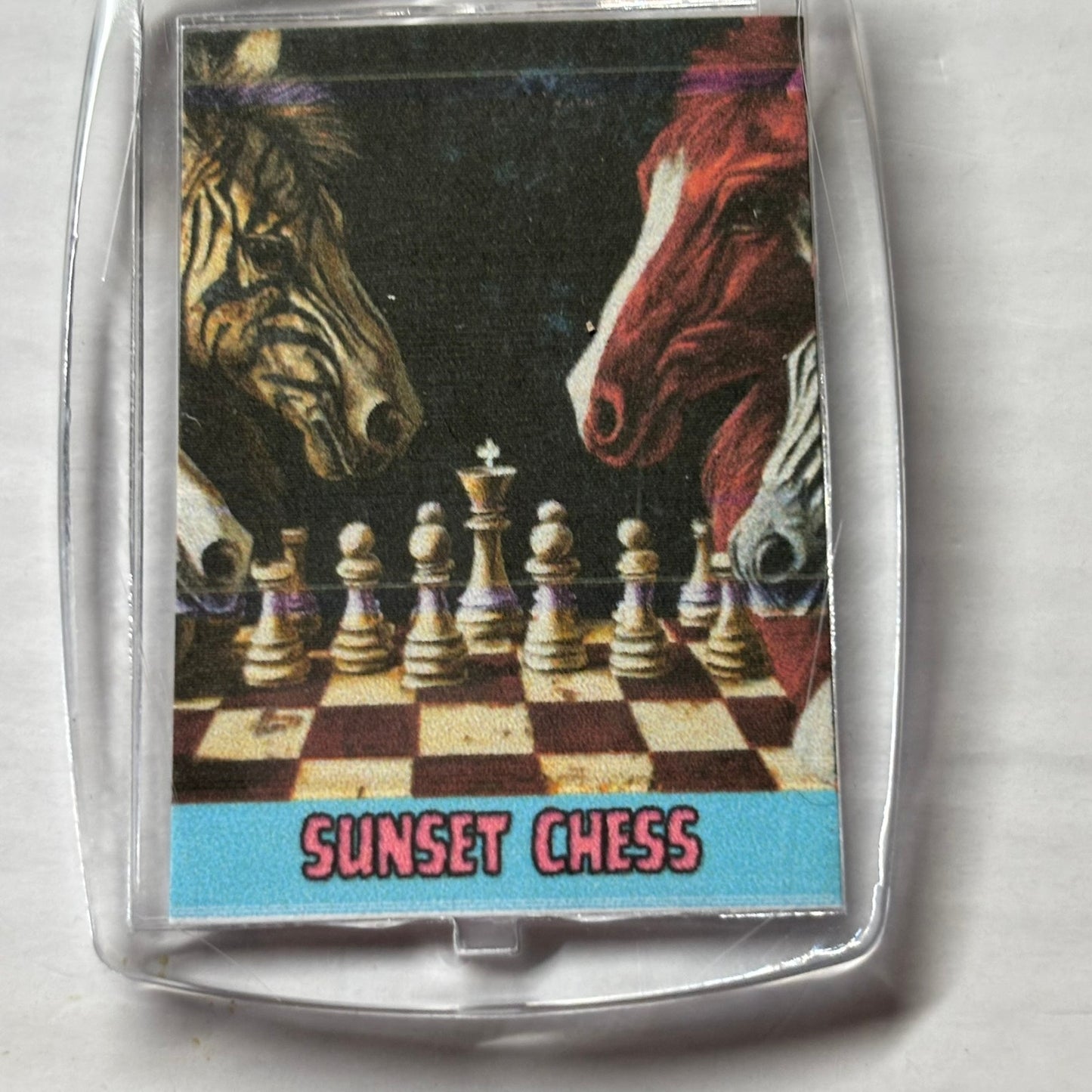 Colored Horses - Chess  Photo Keychain