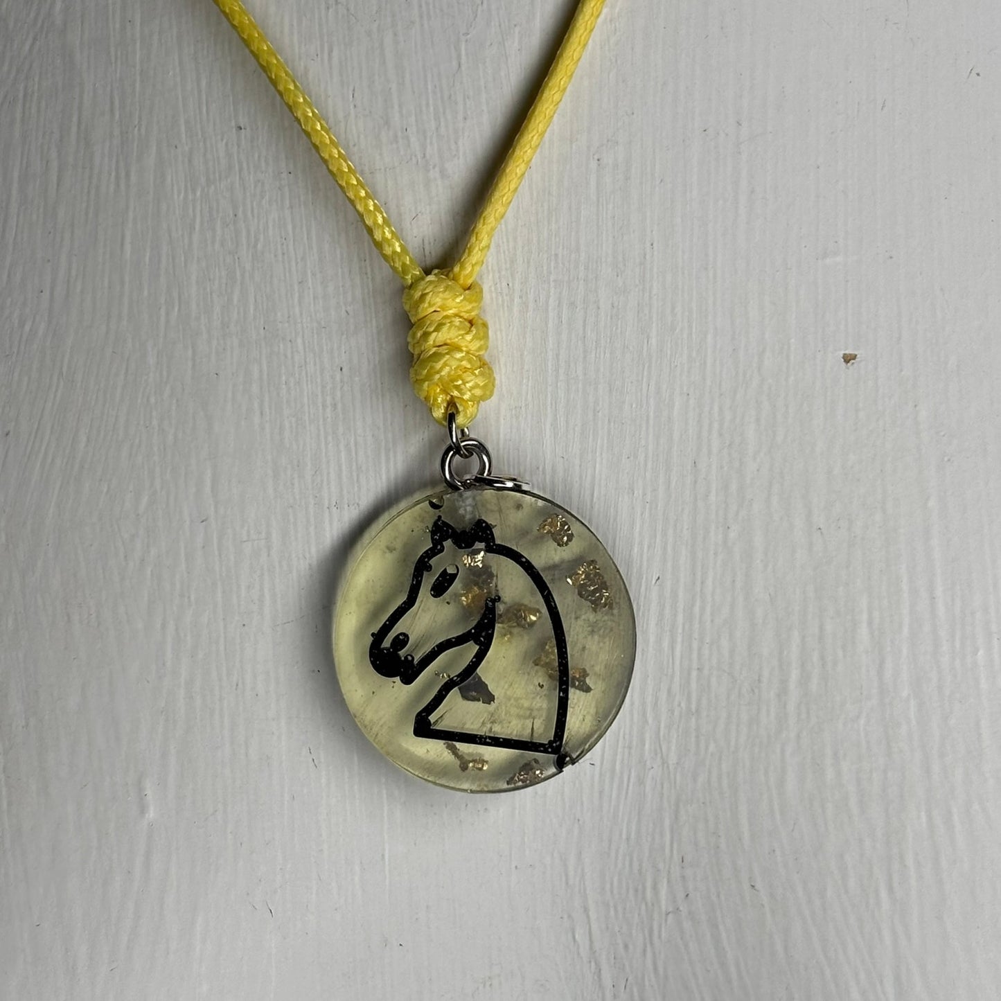 Lime Knight - Handmade Resin Chess Necklace