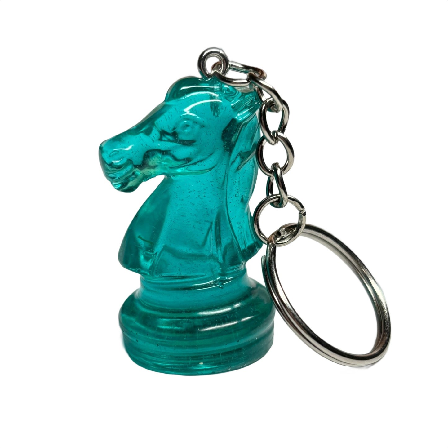Aqua Translucent Green Knight - Handmade Resin Keychain