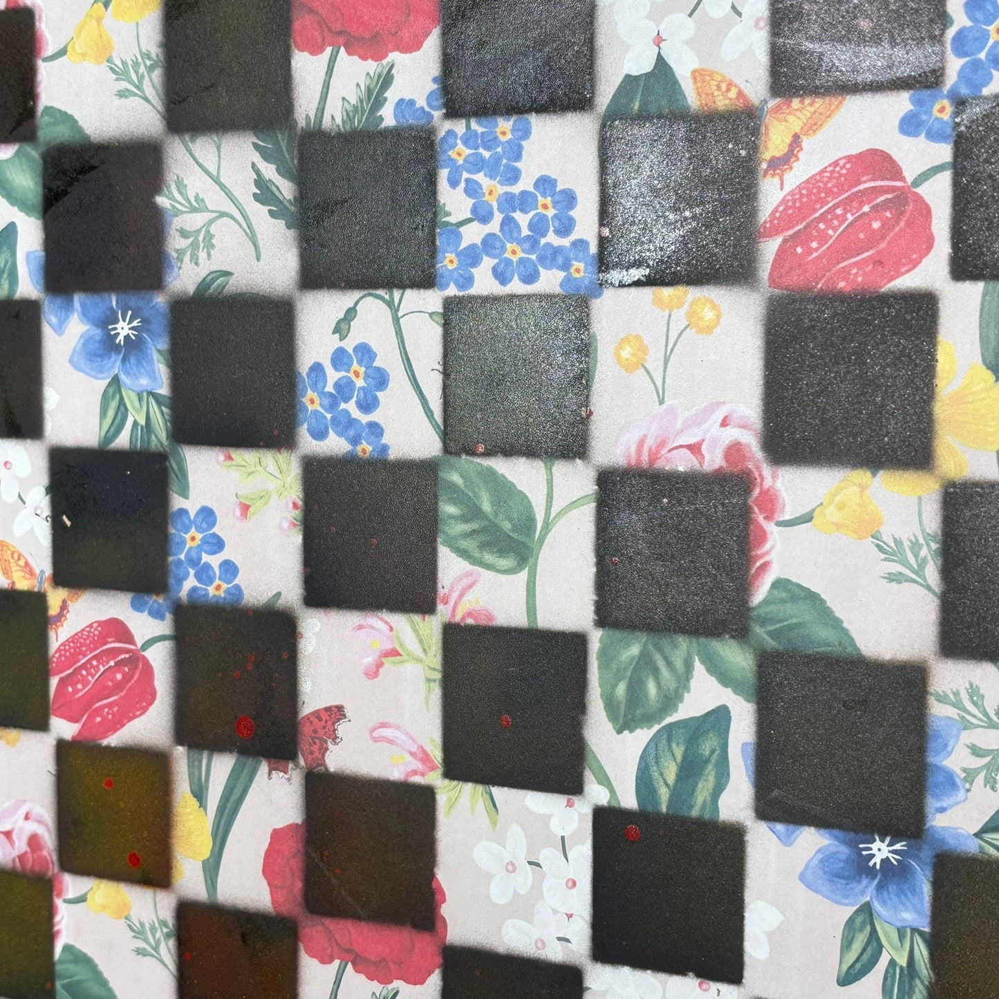 Colorful Flower Garden Pattern - Large Scrapbook Chess Board