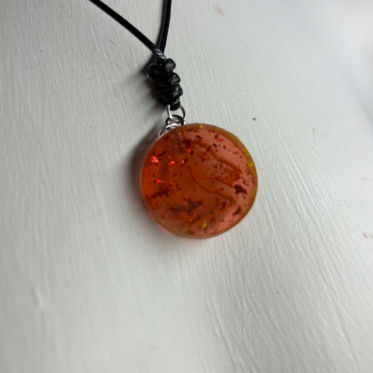 Sparkle Red Knight - Handmade Resin Chess Necklace