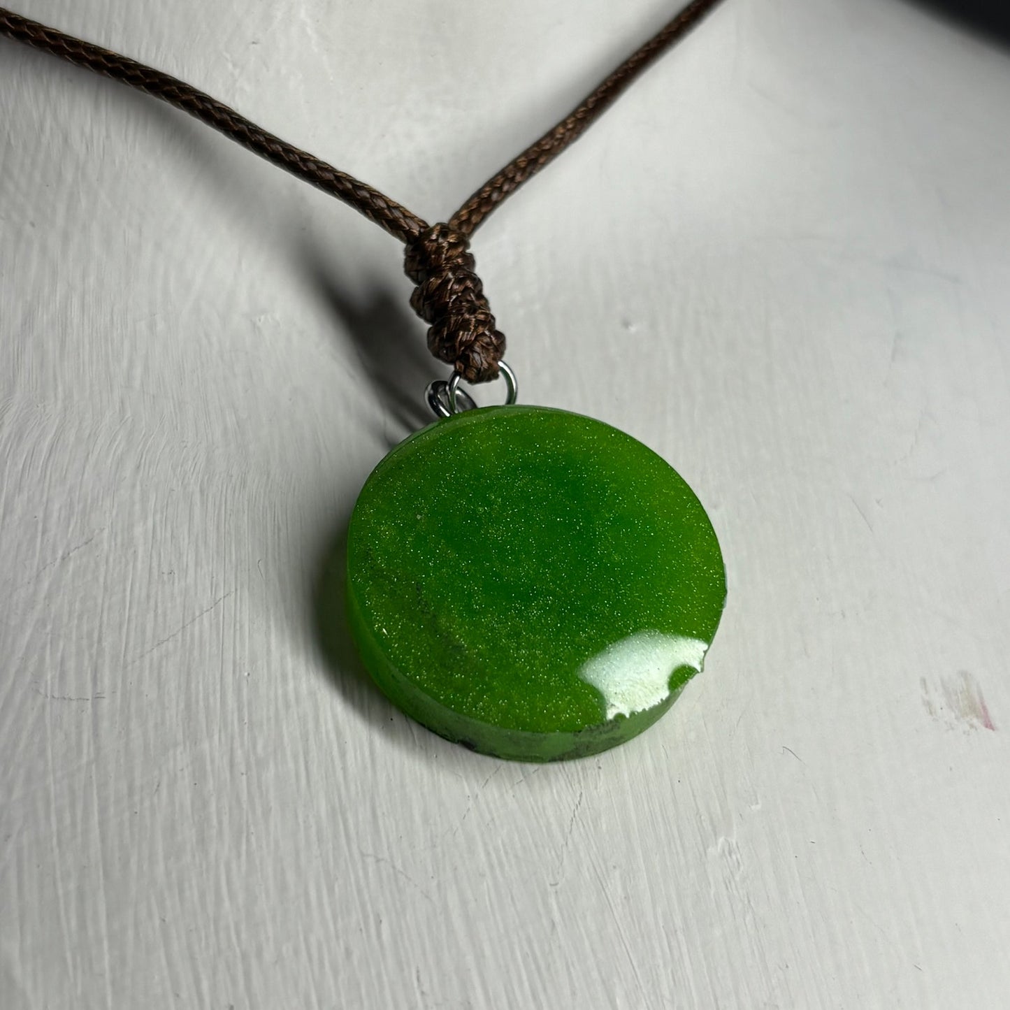 Green Rook - Handmade Resin Chess Necklace