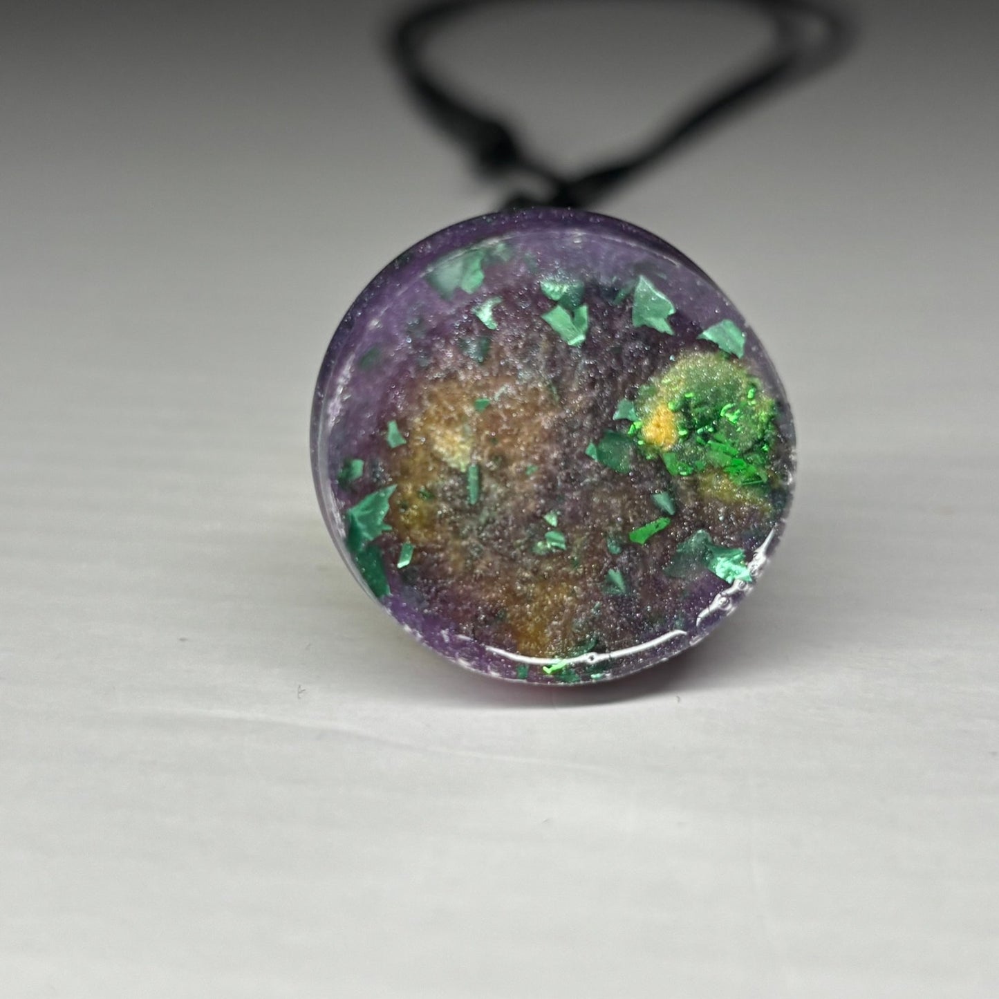 Yellow & Purple Royal Bishop - Handmade Resin Chess Necklace