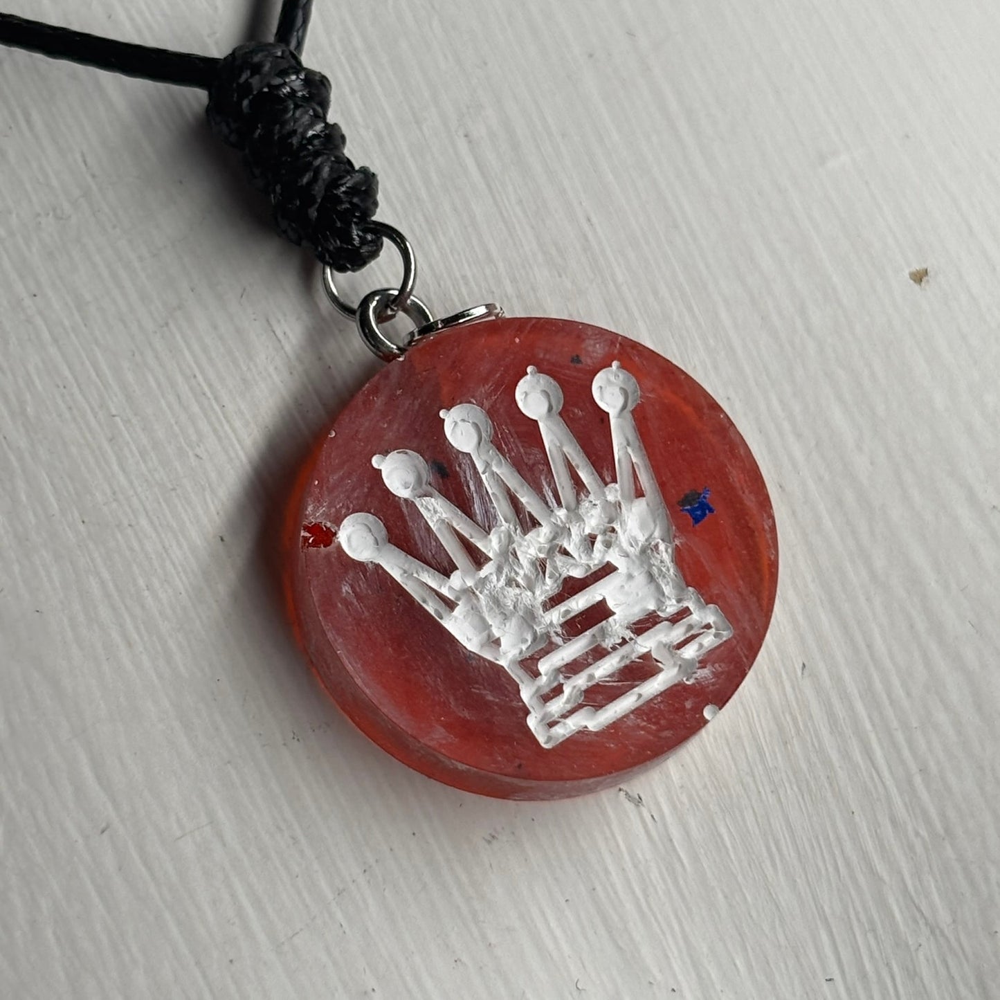 Red Queen - Handmade Resin Chess Necklace