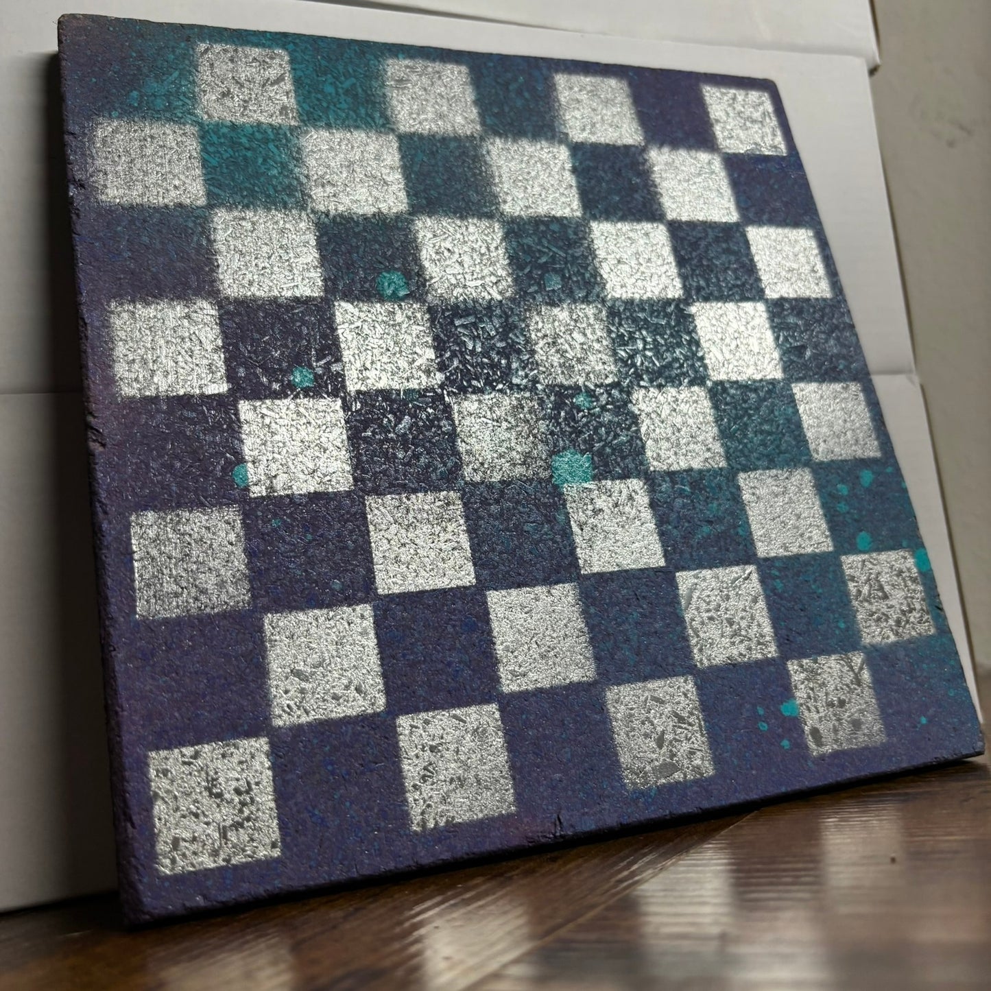 Purple Blue Chrome - Painted Double Sided Chess Board