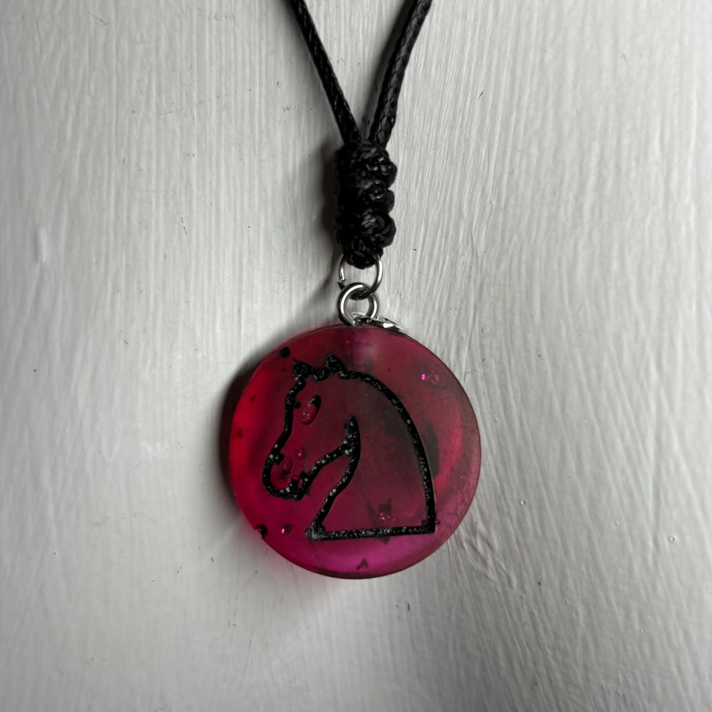 Red Knight - Handmade Resin Chess Necklace