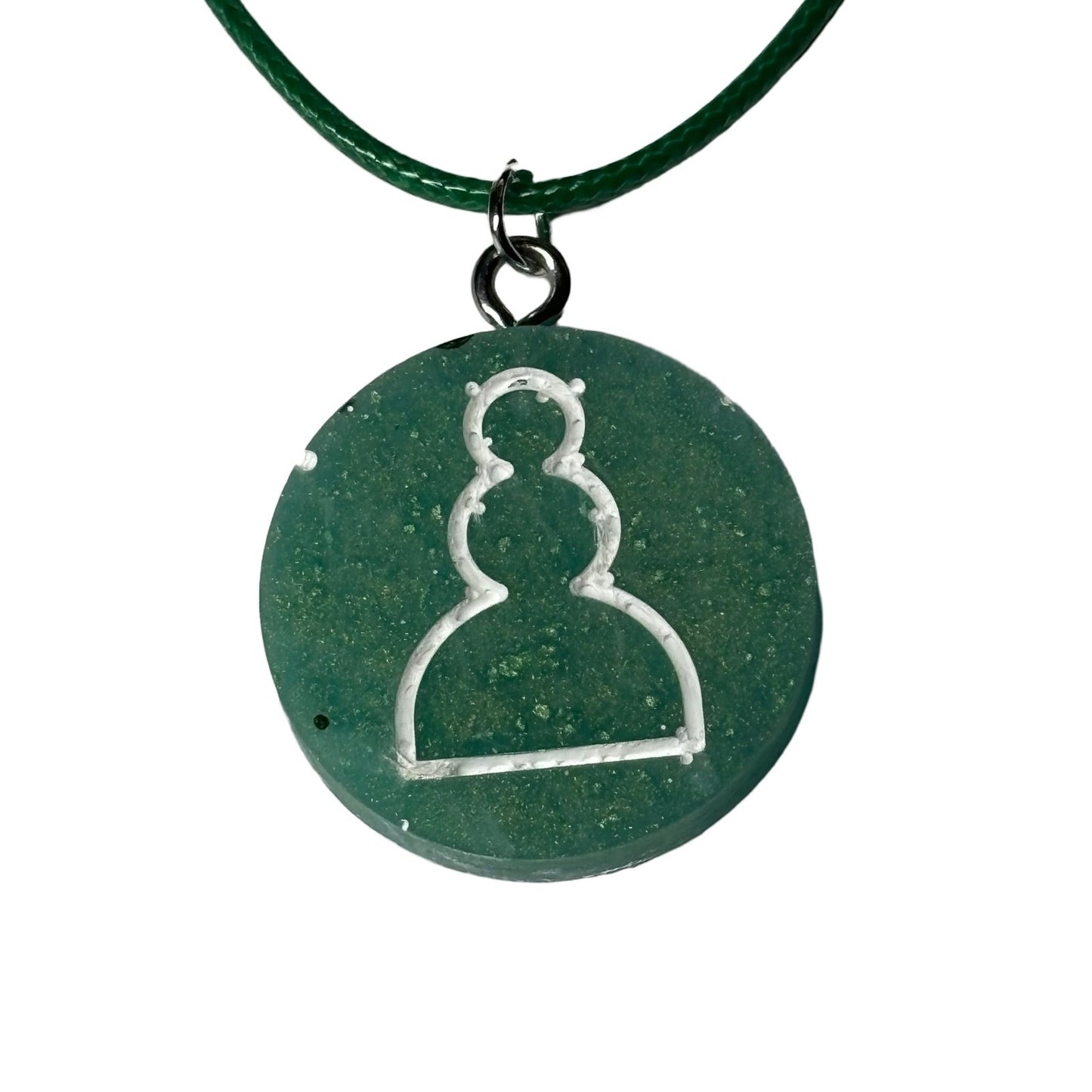 Green Pawn - Handmade Resin Chess Necklace