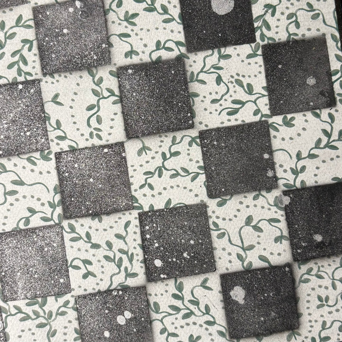 Vintage Chrome Mist - Scrapbook Chess Board