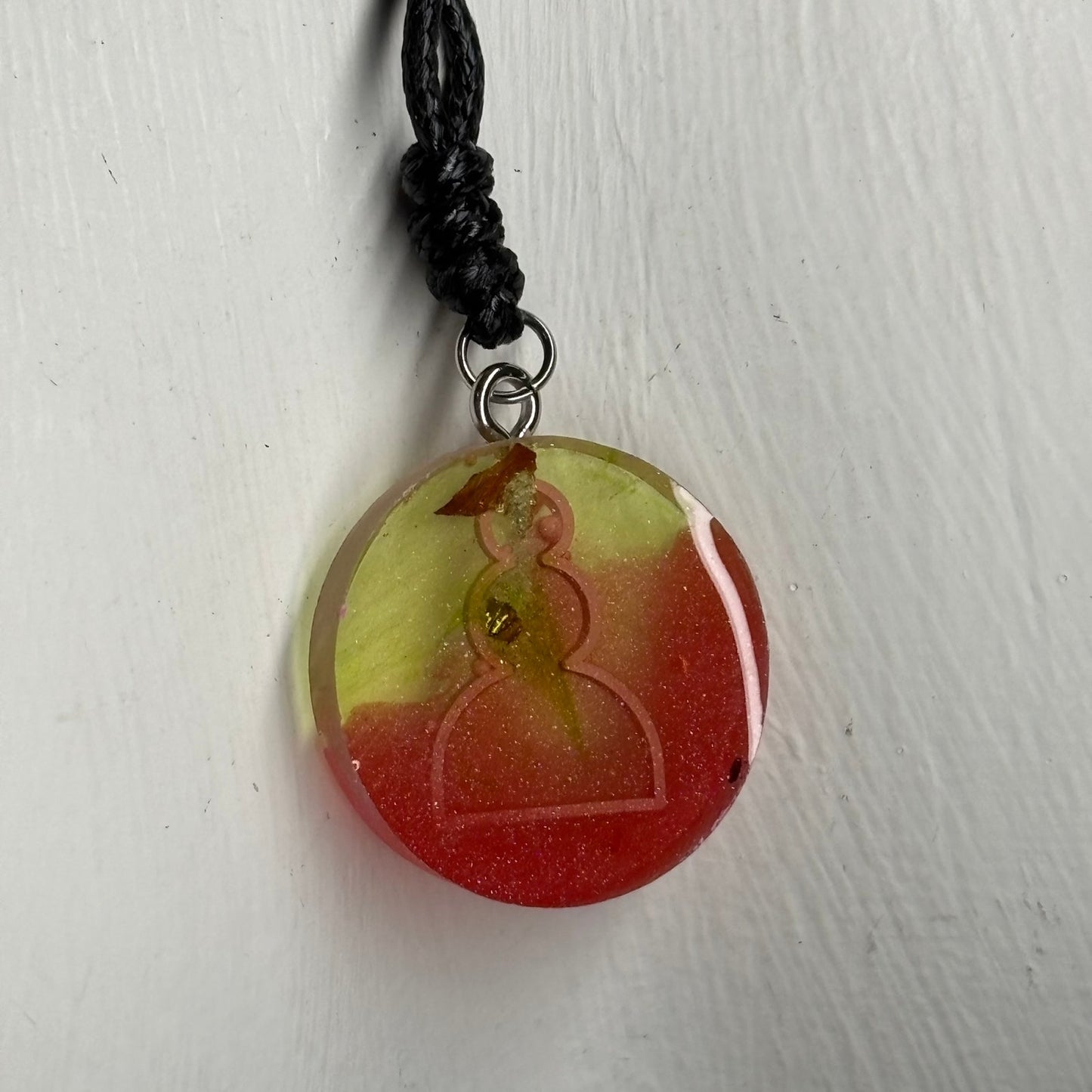 Swirl Pink Pawn - Handmade Resin Chess Necklace