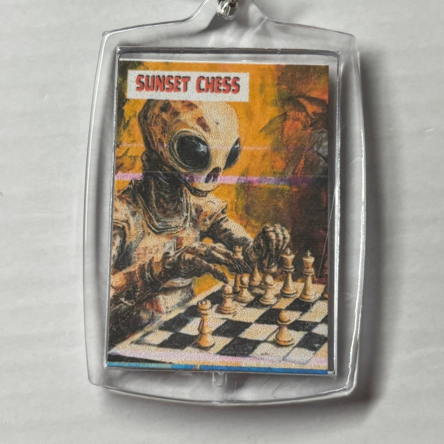 Cool Alien - Chess  Photo Keychain