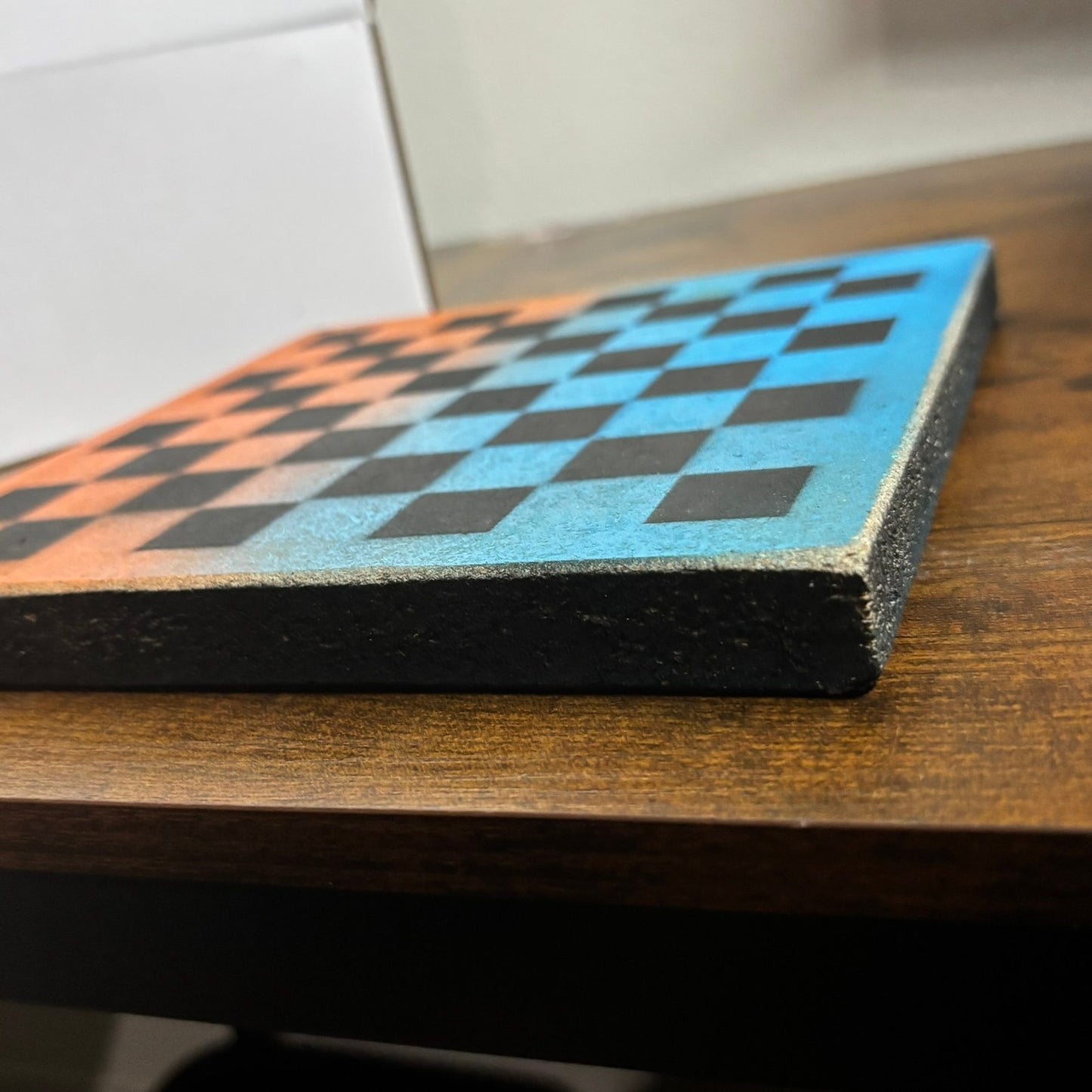 Blue & Blue - Painted Double Sided Chess Board