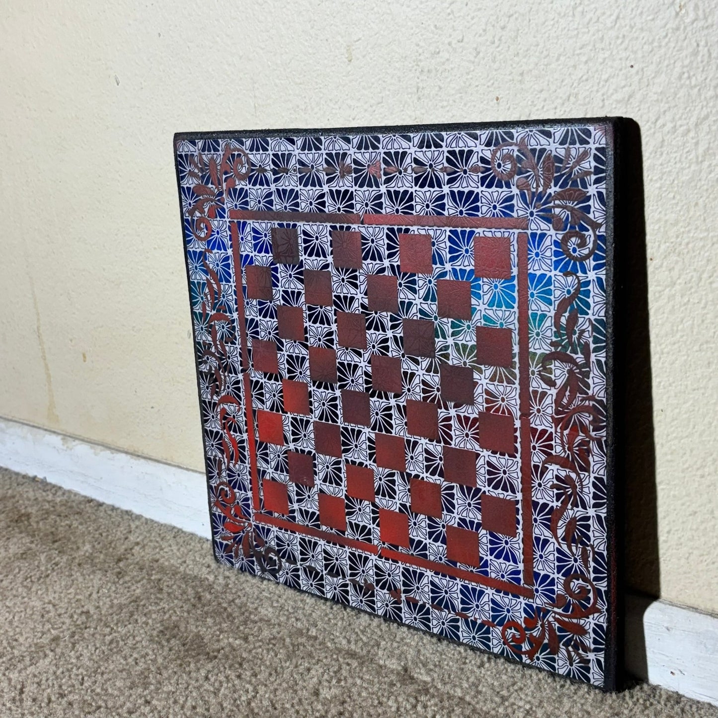 Vintage Red/Black And White - Scrapbook Chess Board