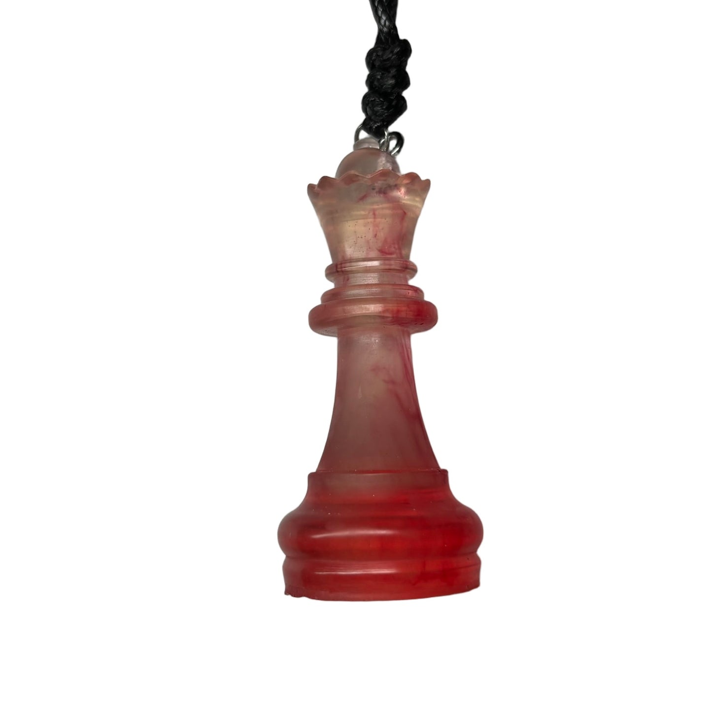 Red Veins Queen - Handmade Resin Chess Necklace