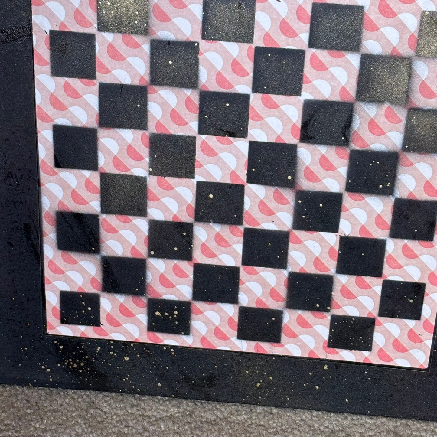 Orange Peach Pattern - Large Scrapbook Chess Board