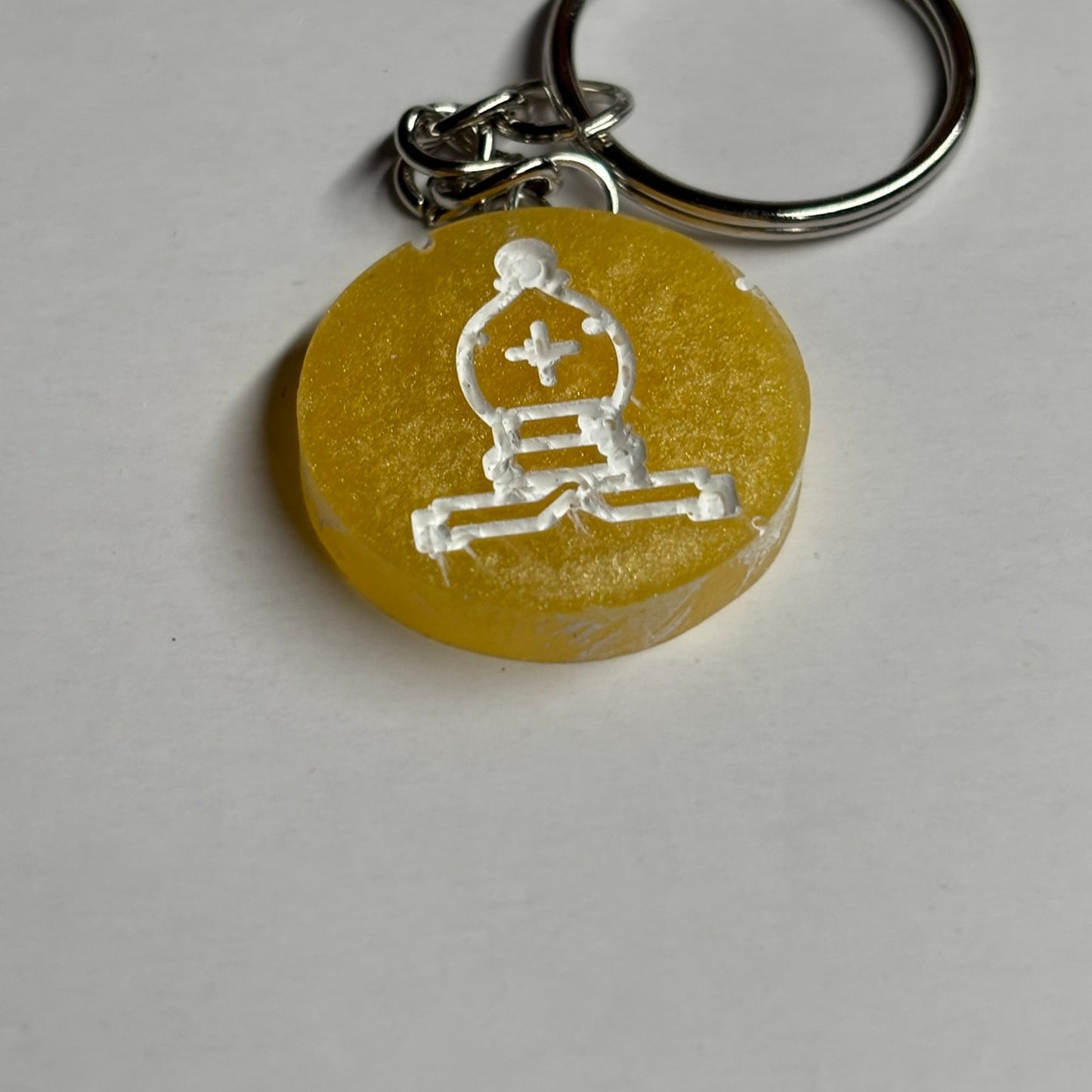 Bright Yellow Bishop - Handmade Resin Keychain