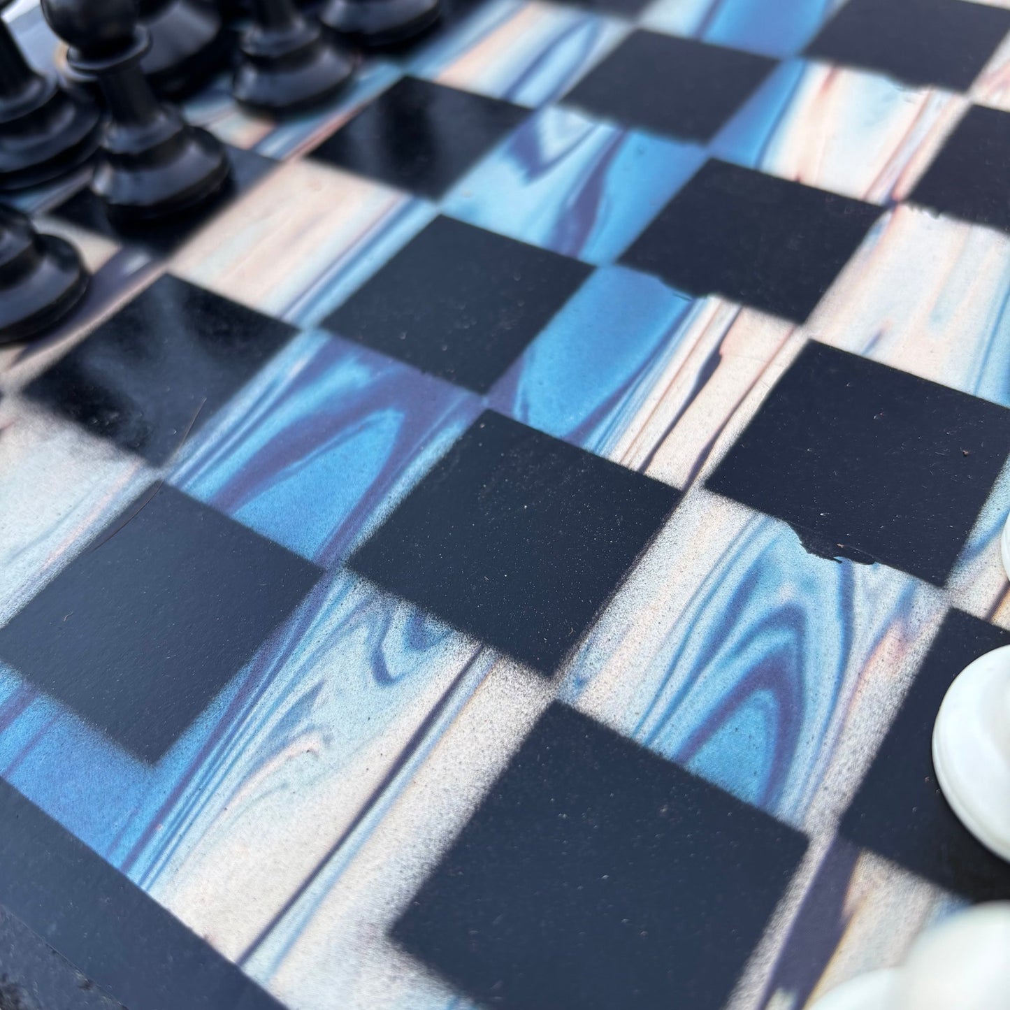 Marble Swirl - Scrapbook Chess Set