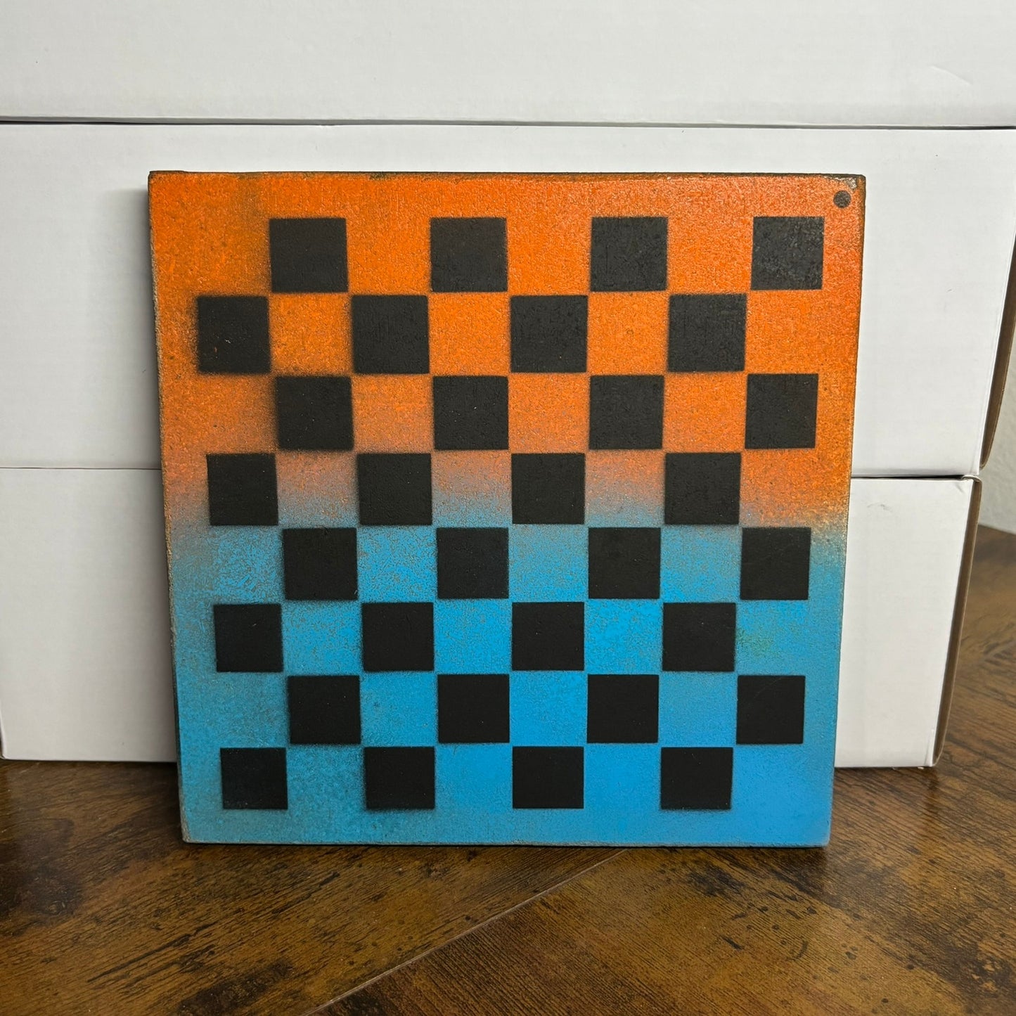Blue & Blue - Painted Double Sided Chess Board