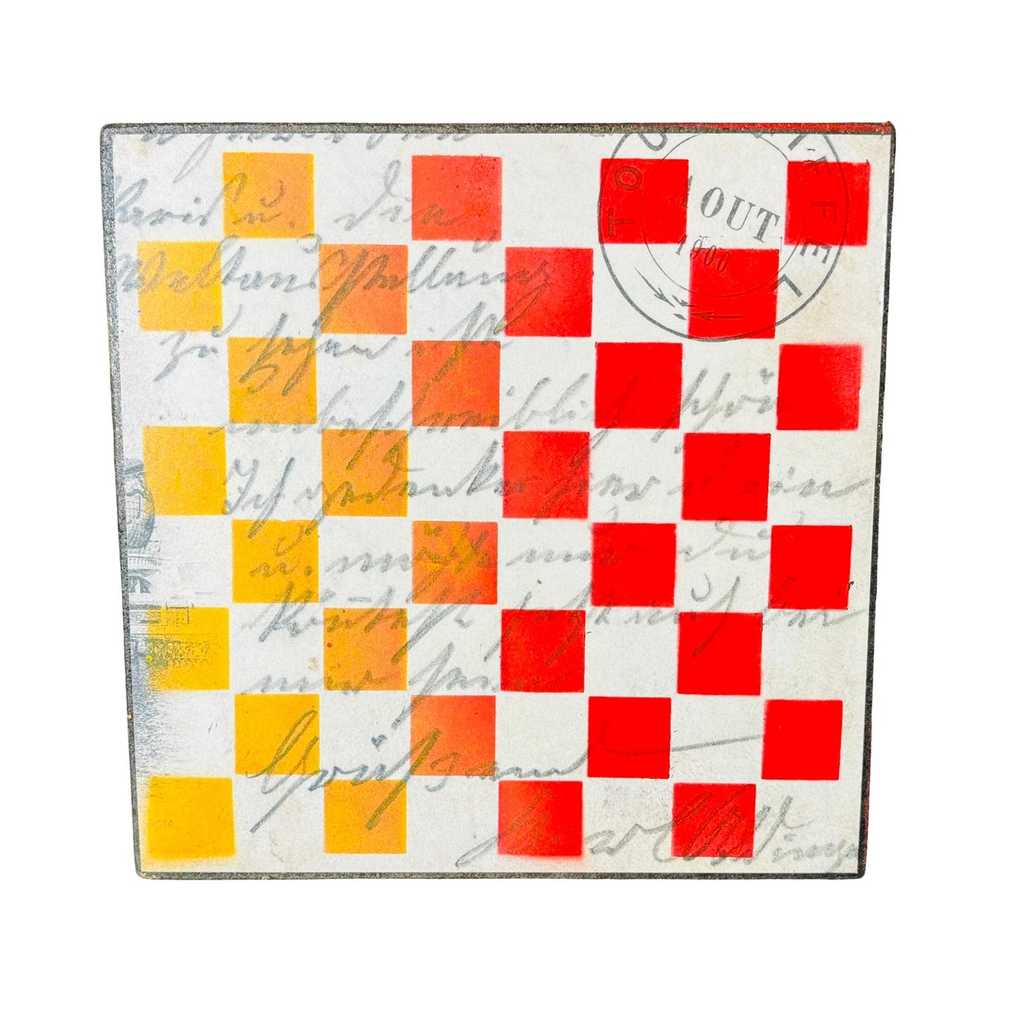 Vintage Sunset Writing - Scrapbook Chess Board
