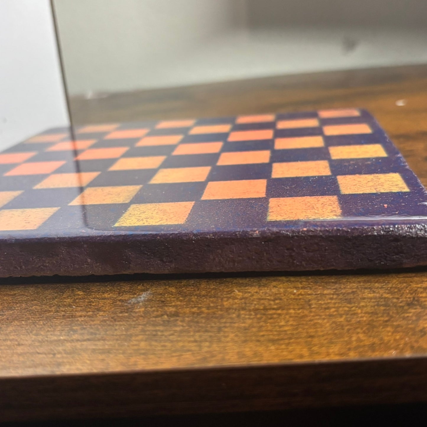 Purple & Orange - Resin Coated Chess Board