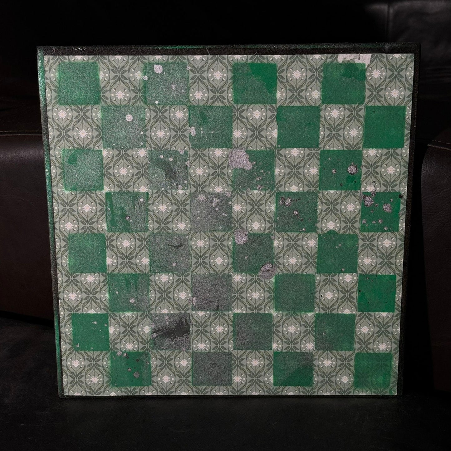 Vintage Chrome Green - Scrapbook Chess Board