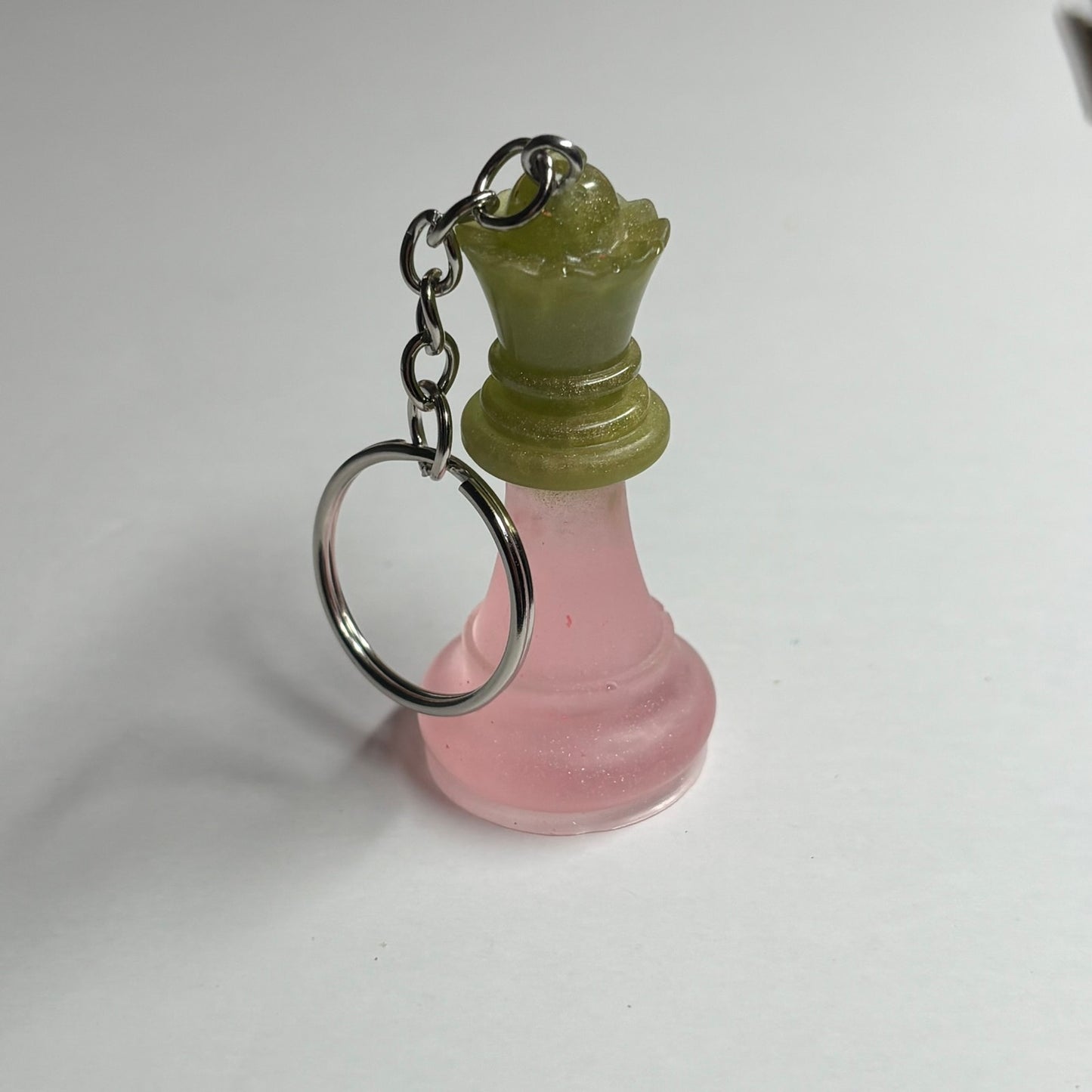 Army Green Pink Queen - Handmade Resin Keychain