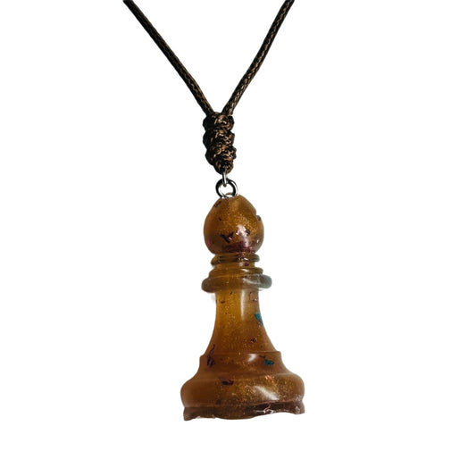 Vintage Bishop - Handmade Resin Chess Necklace