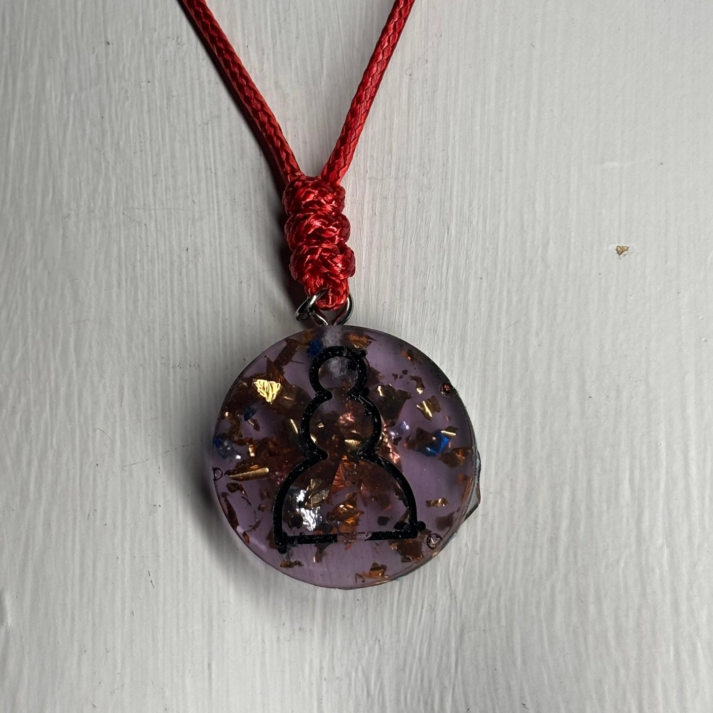 Dark Purple Pawn - Handmade Resin Chess Necklace