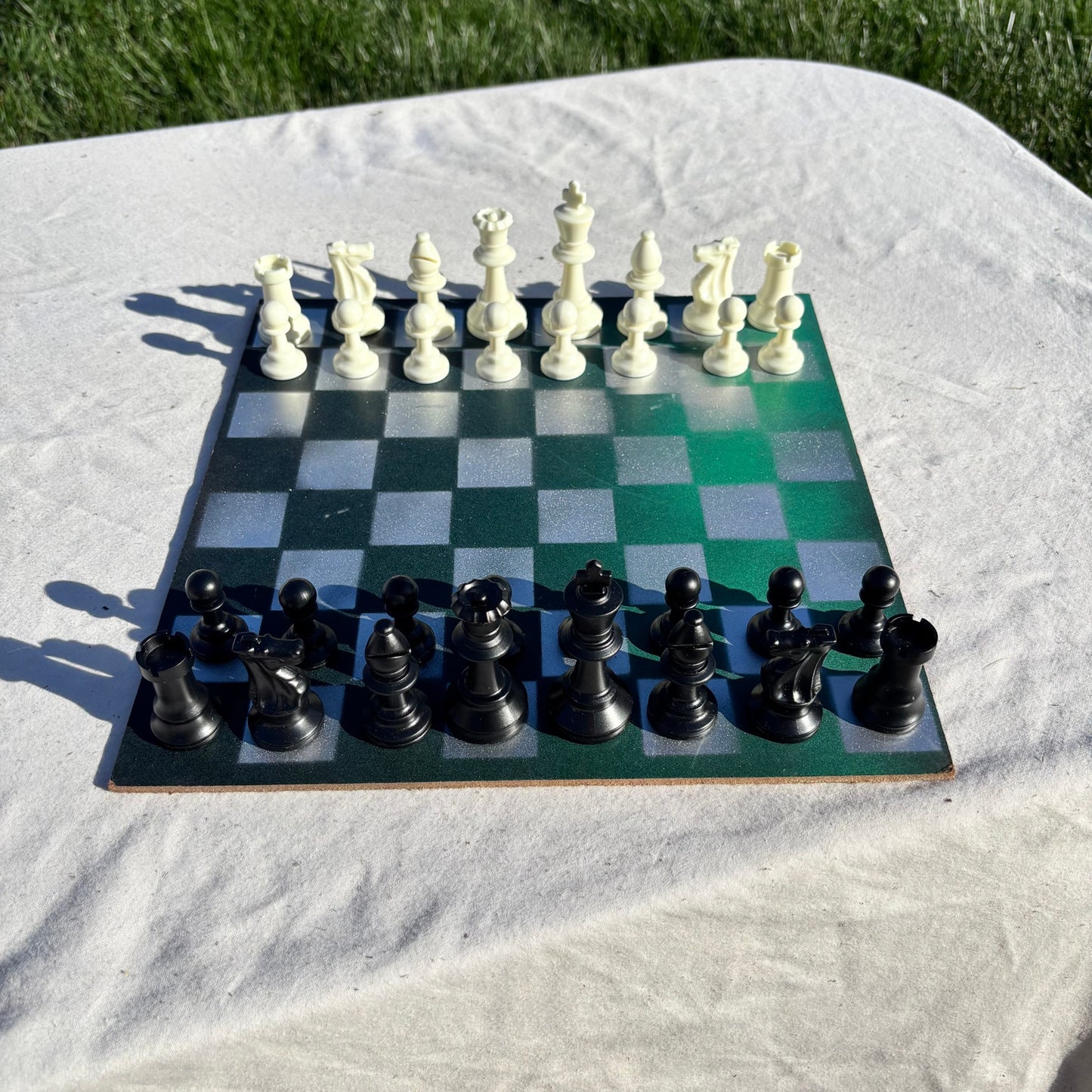 Chrome Green - Painted Chess Set