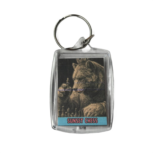 Game Of Bears - Sunset Chess Photo Keychain