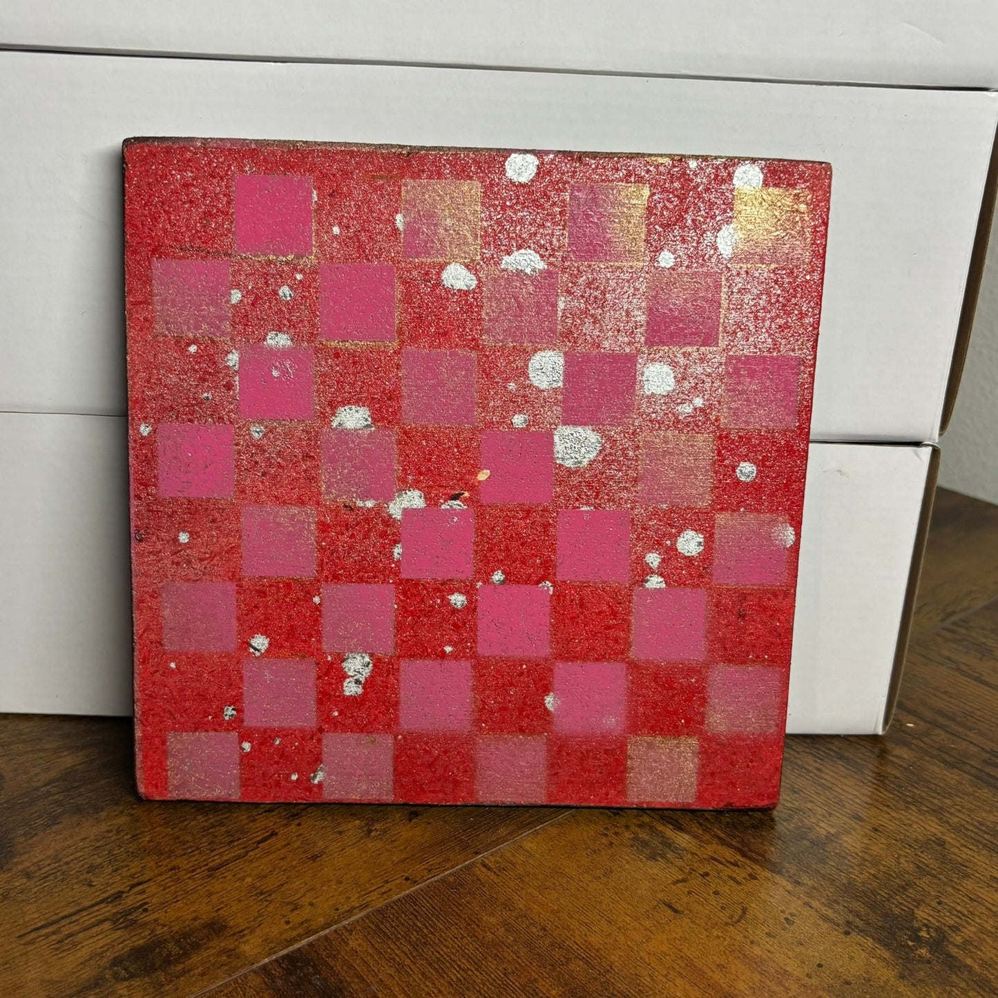Pink & Red - Painted Double Sided Chess Board